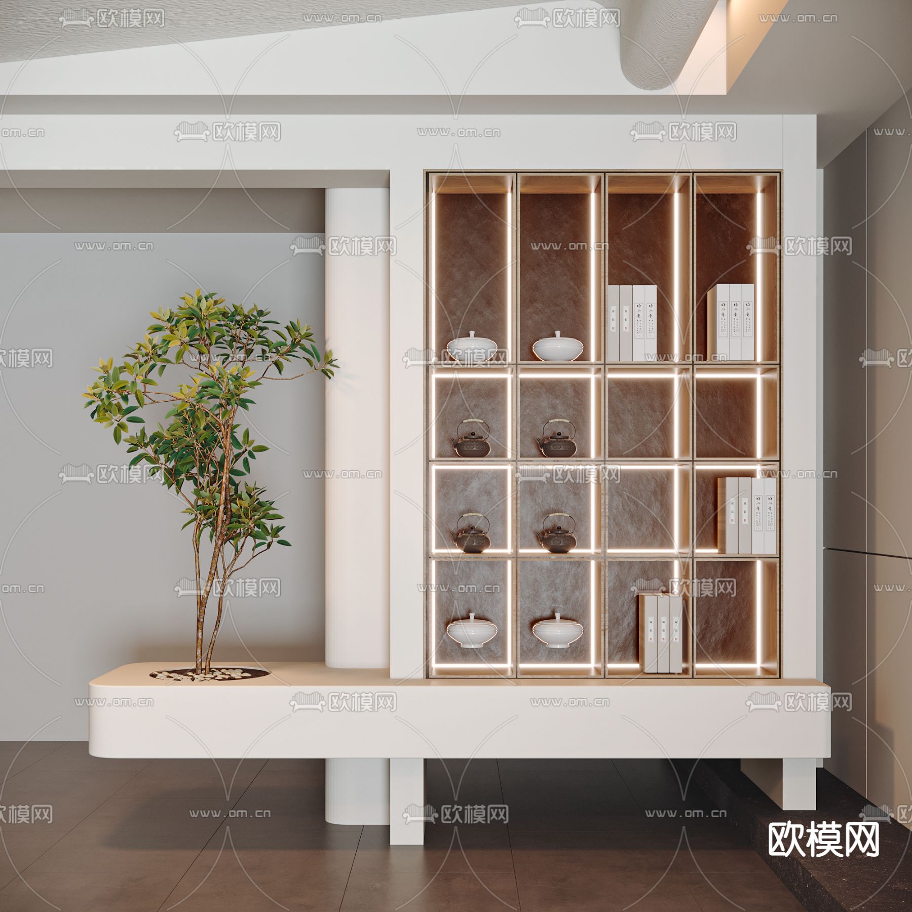 玄关装饰柜3d模型下载