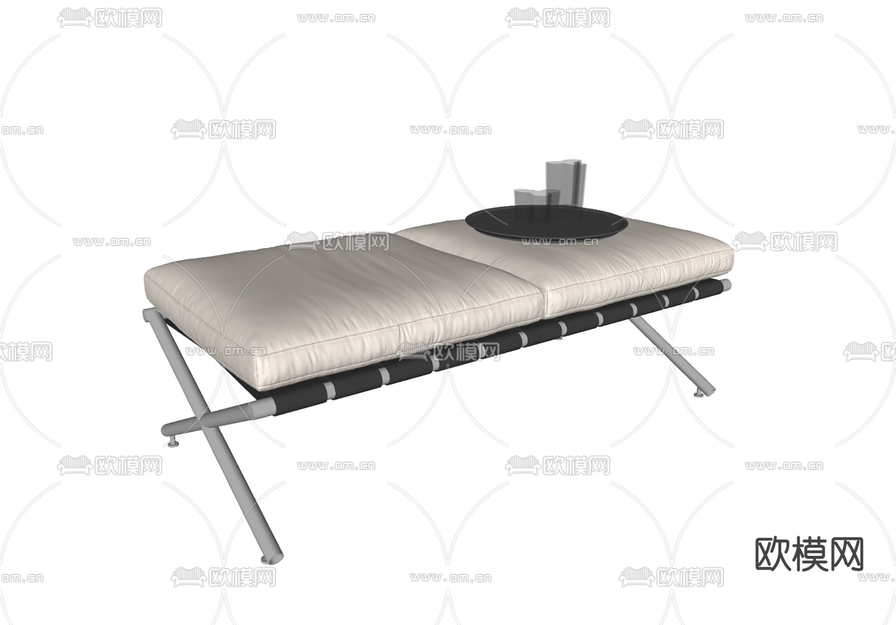 现代长凳su模型下载（渲染图2）