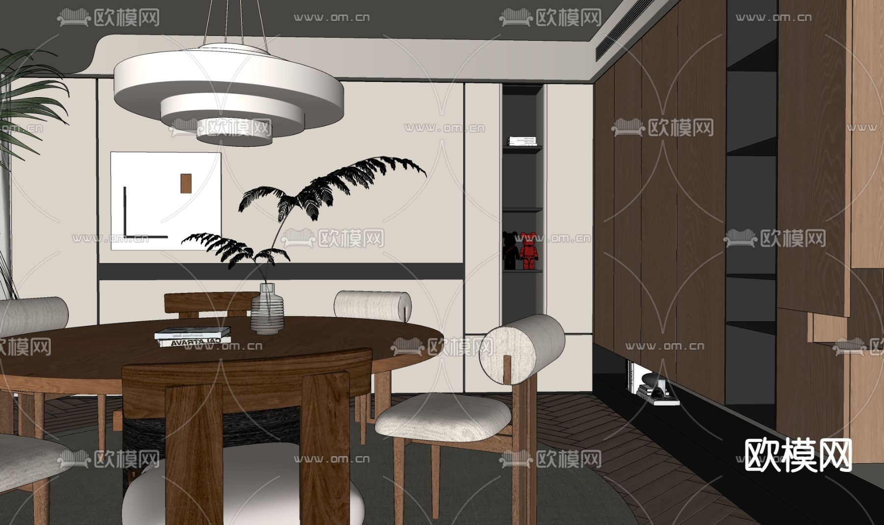 侘寂风餐厅su模型下载（渲染图2）