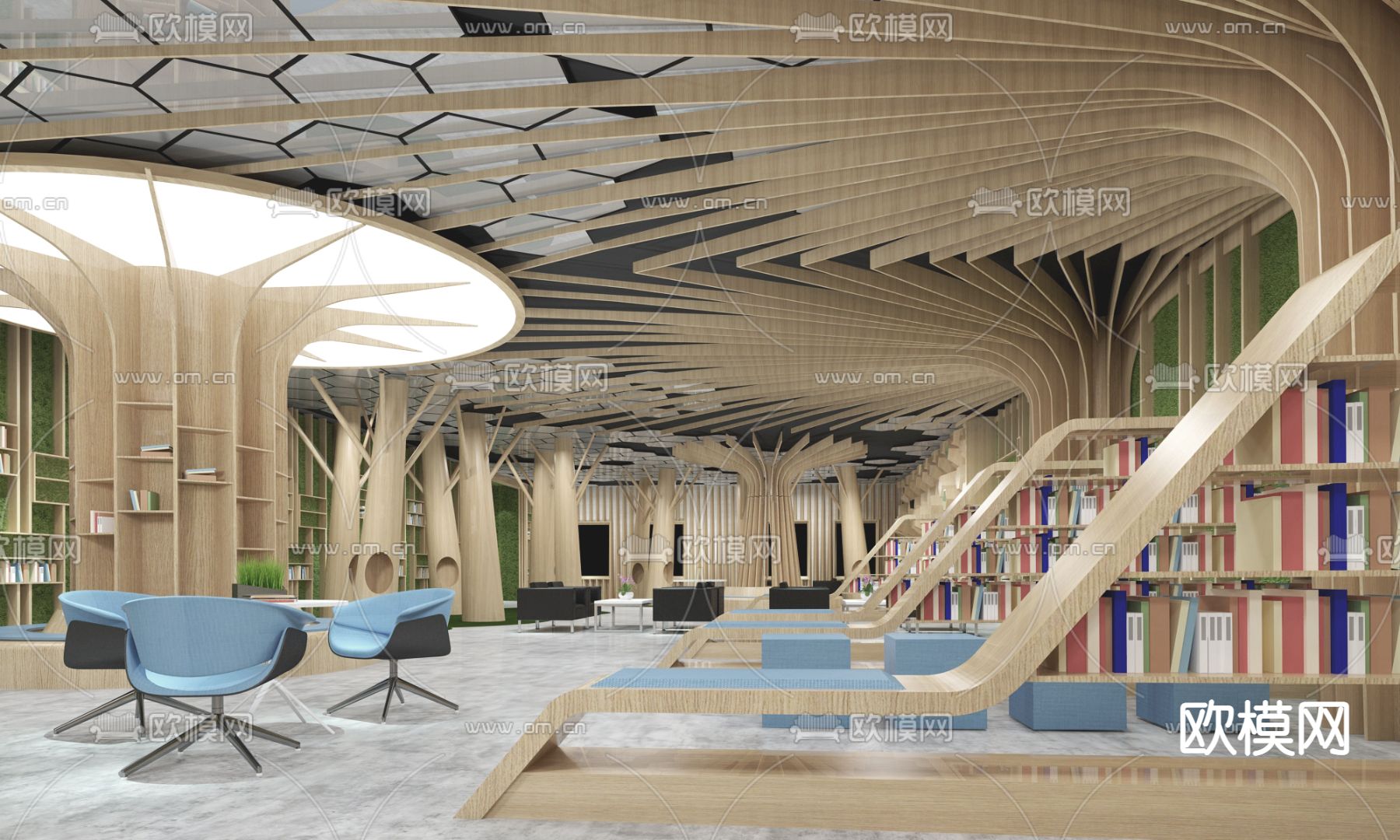 游客中心 创意展厅su模型下载（渲染图9）