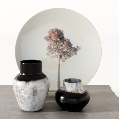  陶瓷器皿 花瓶 干支su模型 