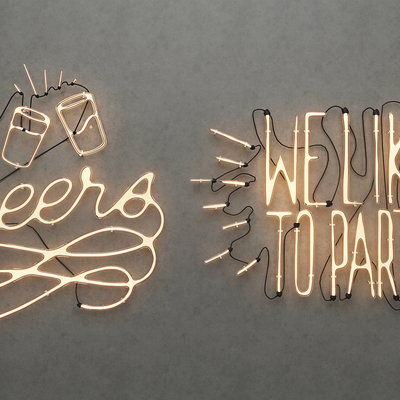  霓虹灯字 发光字 广告字su模型 