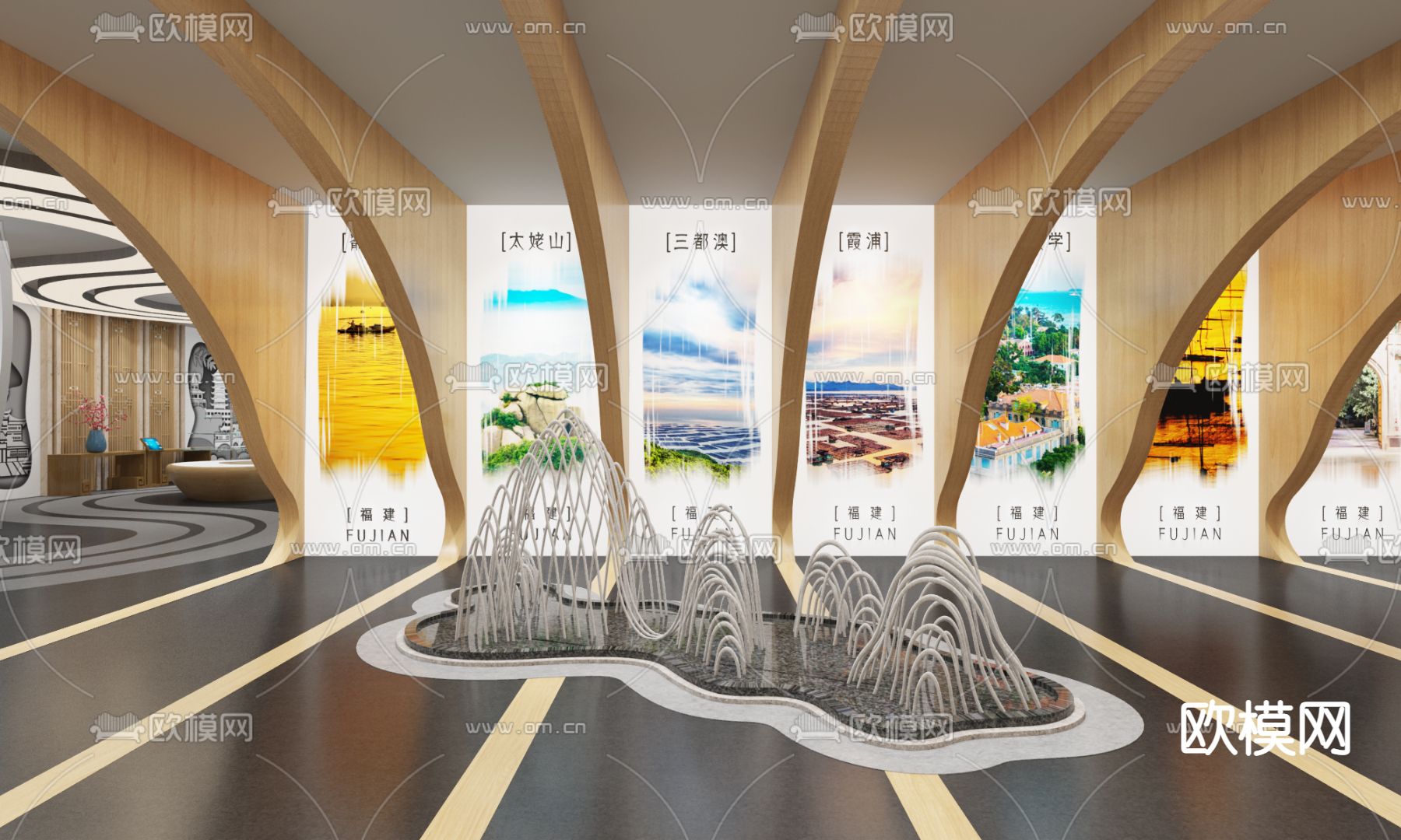 游客中心 创意展厅su模型下载（渲染图5）