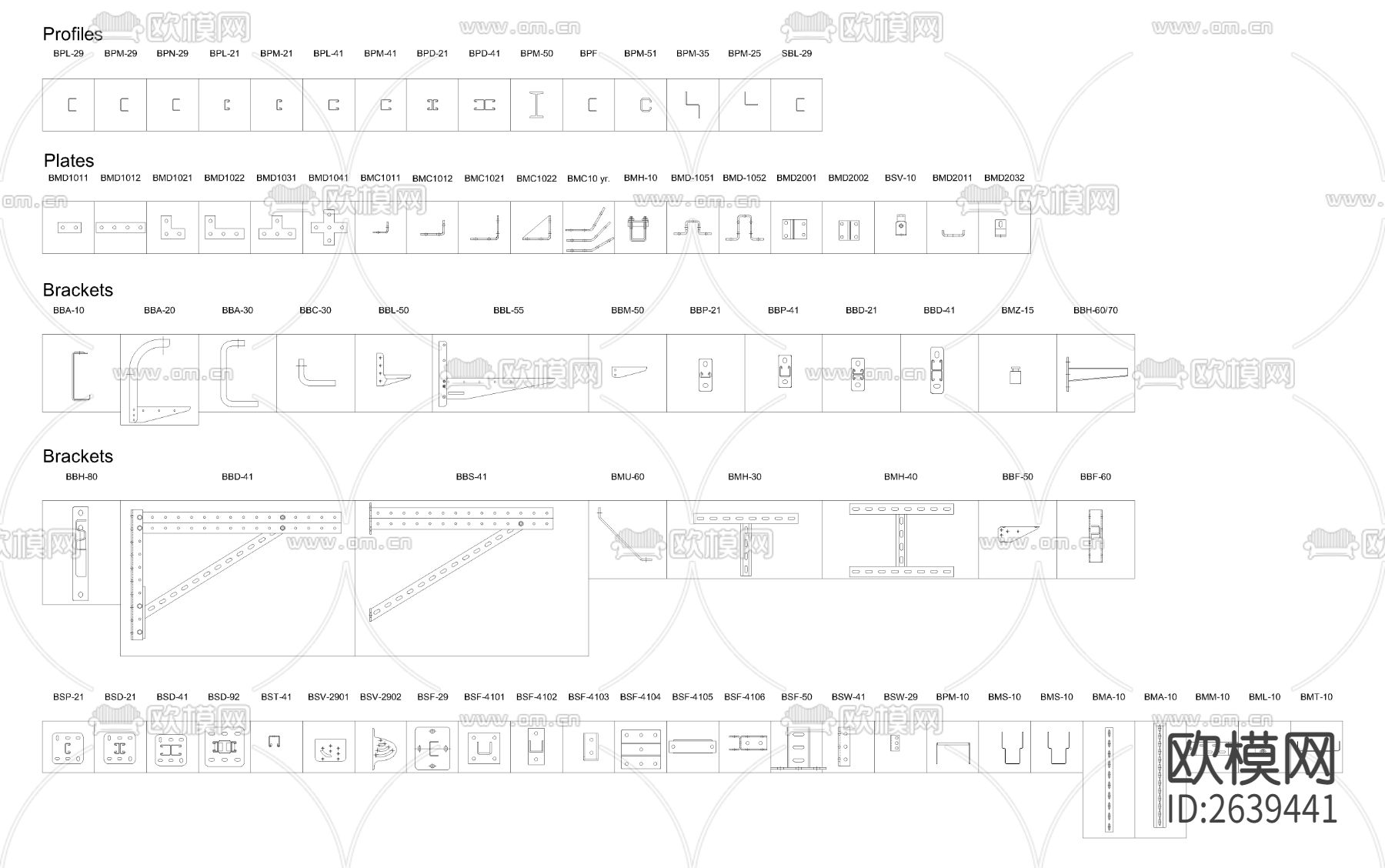 各种型材CAD图库下载（渲染图5）