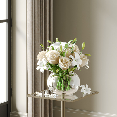 花瓶花艺插花su模型