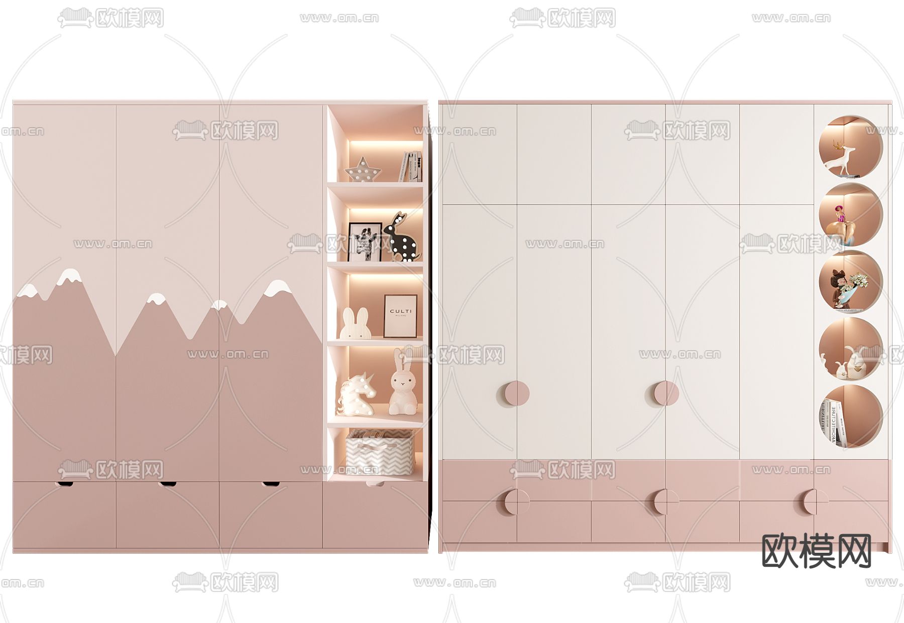 儿童衣柜  收纳柜3d模型下载