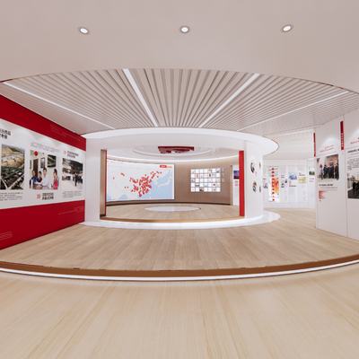  文化社区党建展厅su模型 