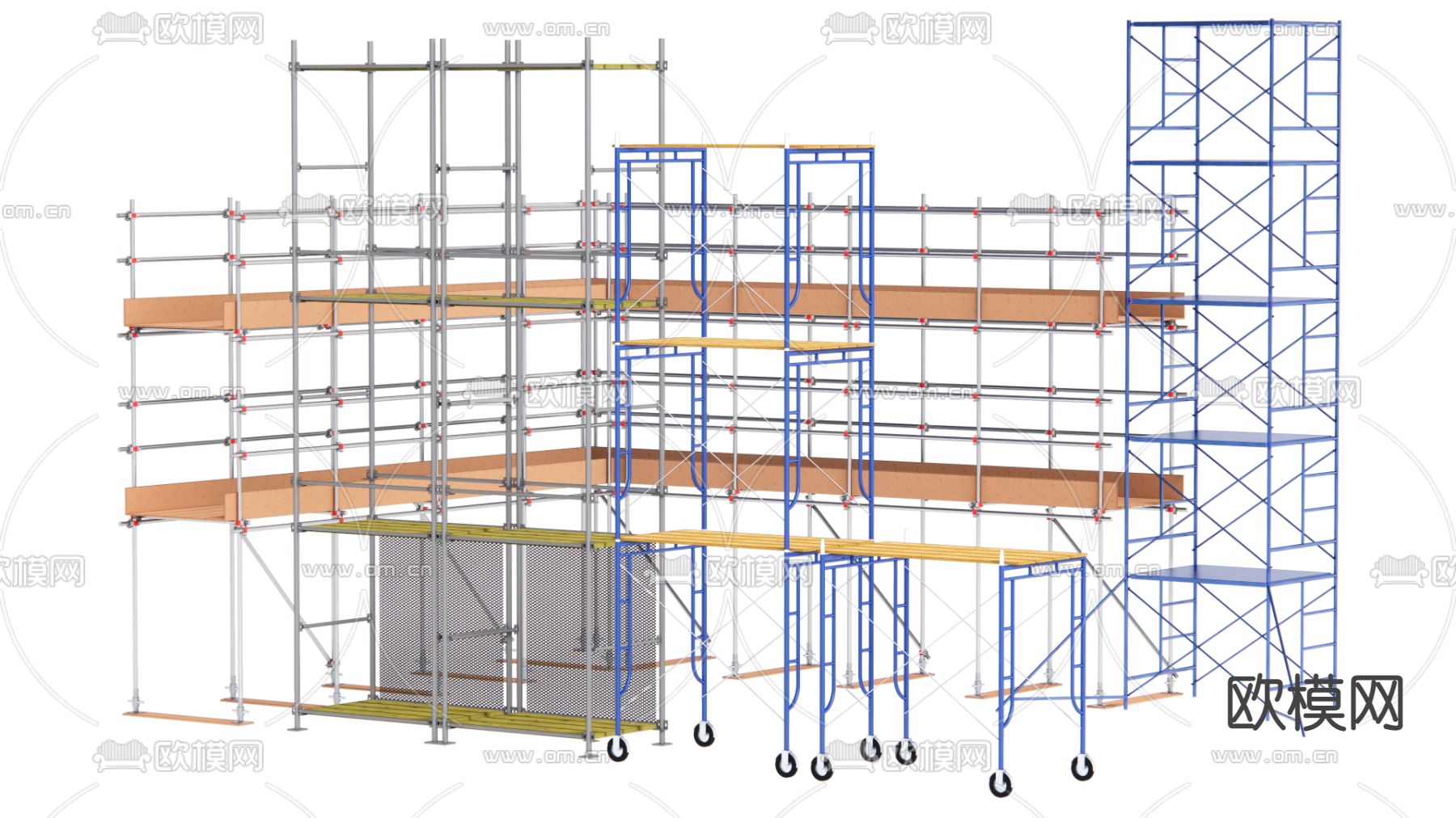 工地脚手架su模型下载（渲染图1）