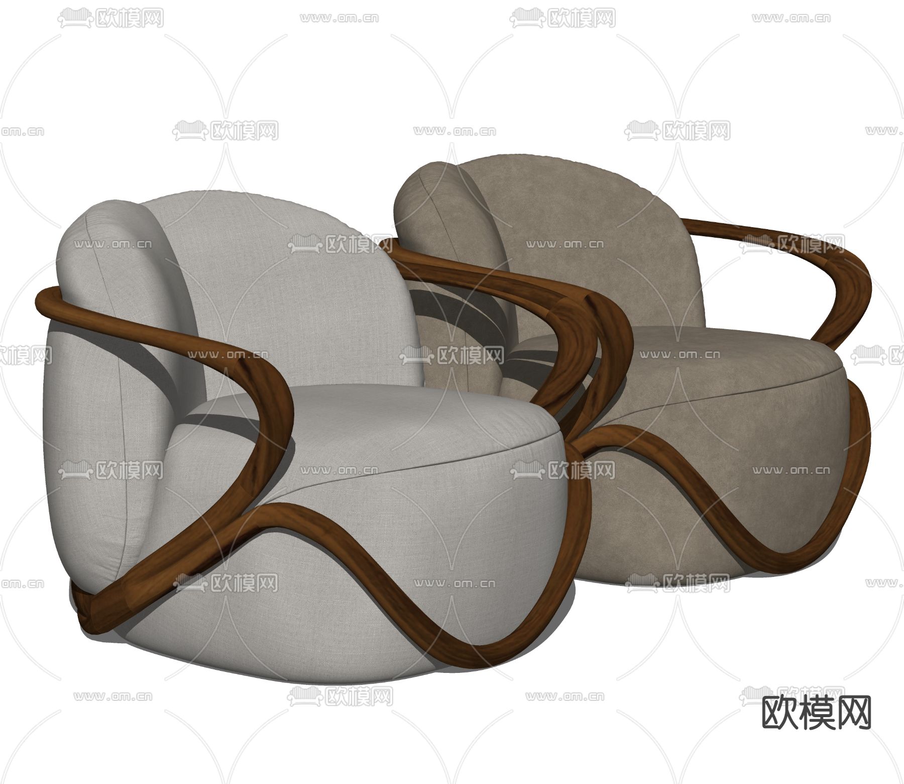 Giorgetti 休闲沙发su模型下载（渲染图2）