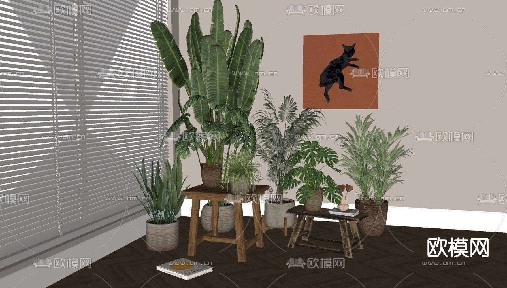 北欧植物盆栽su模型下载（渲染图2）