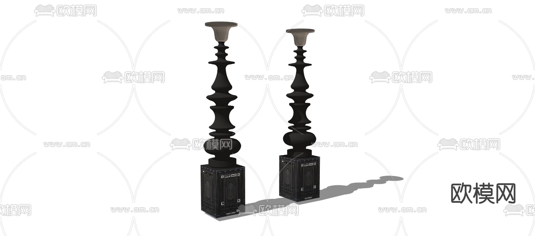 东南亚户外灯su模型下载