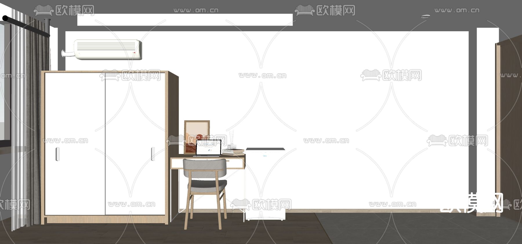 现代单身公寓su模型下载（渲染图4）