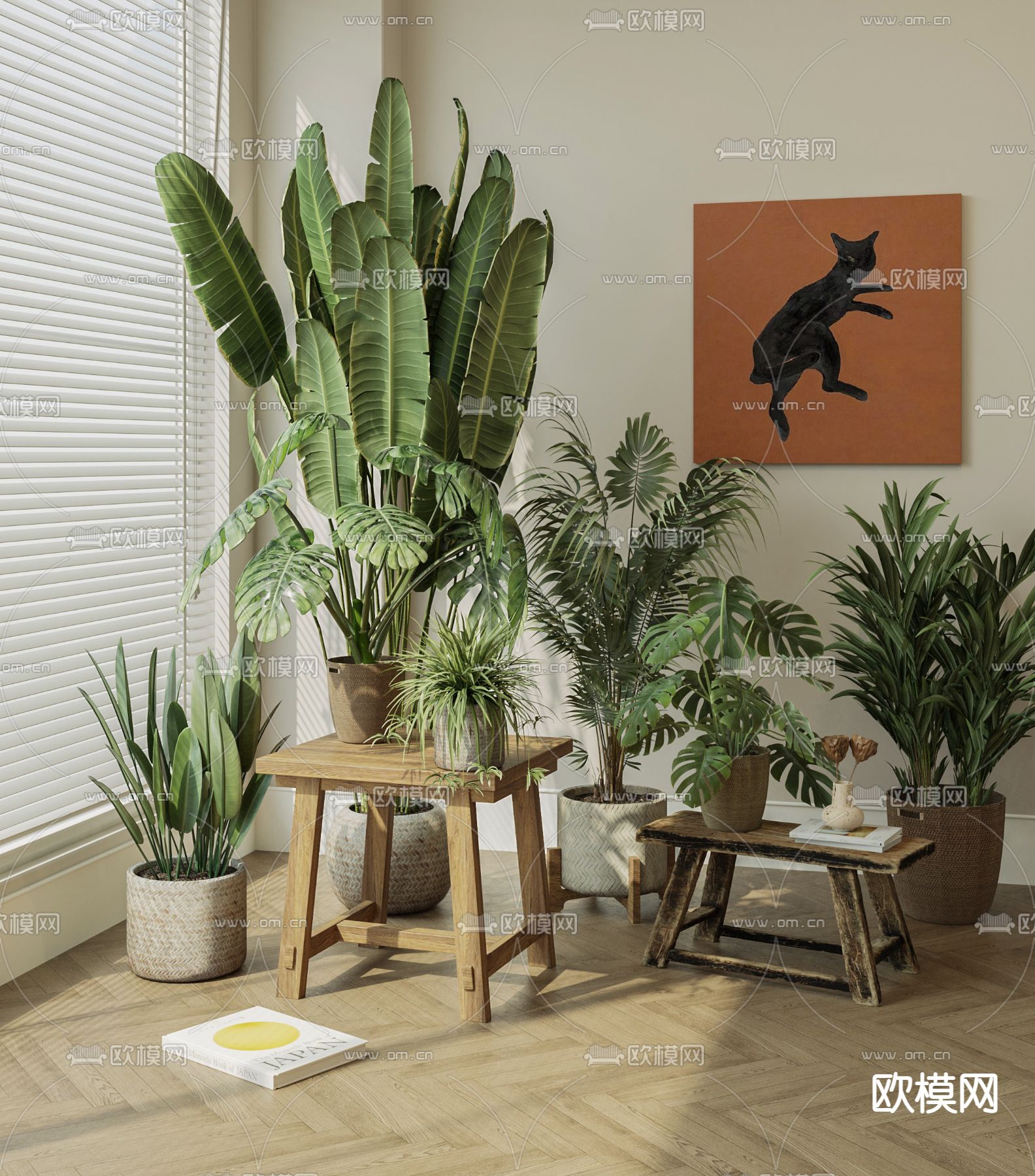 北欧植物盆栽su模型下载（渲染图1）