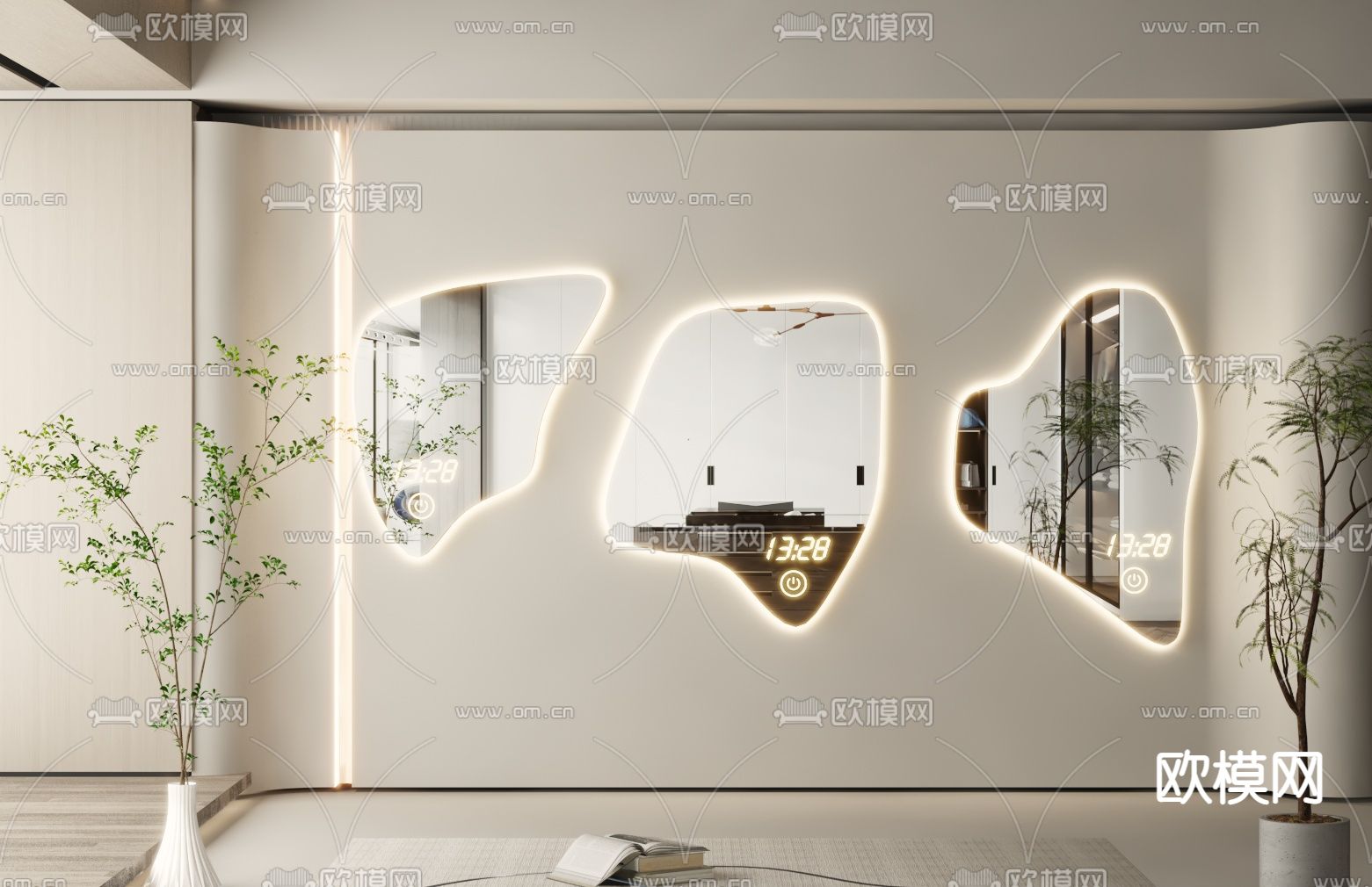 镜子 装饰镜 不规则镜3d模型下载