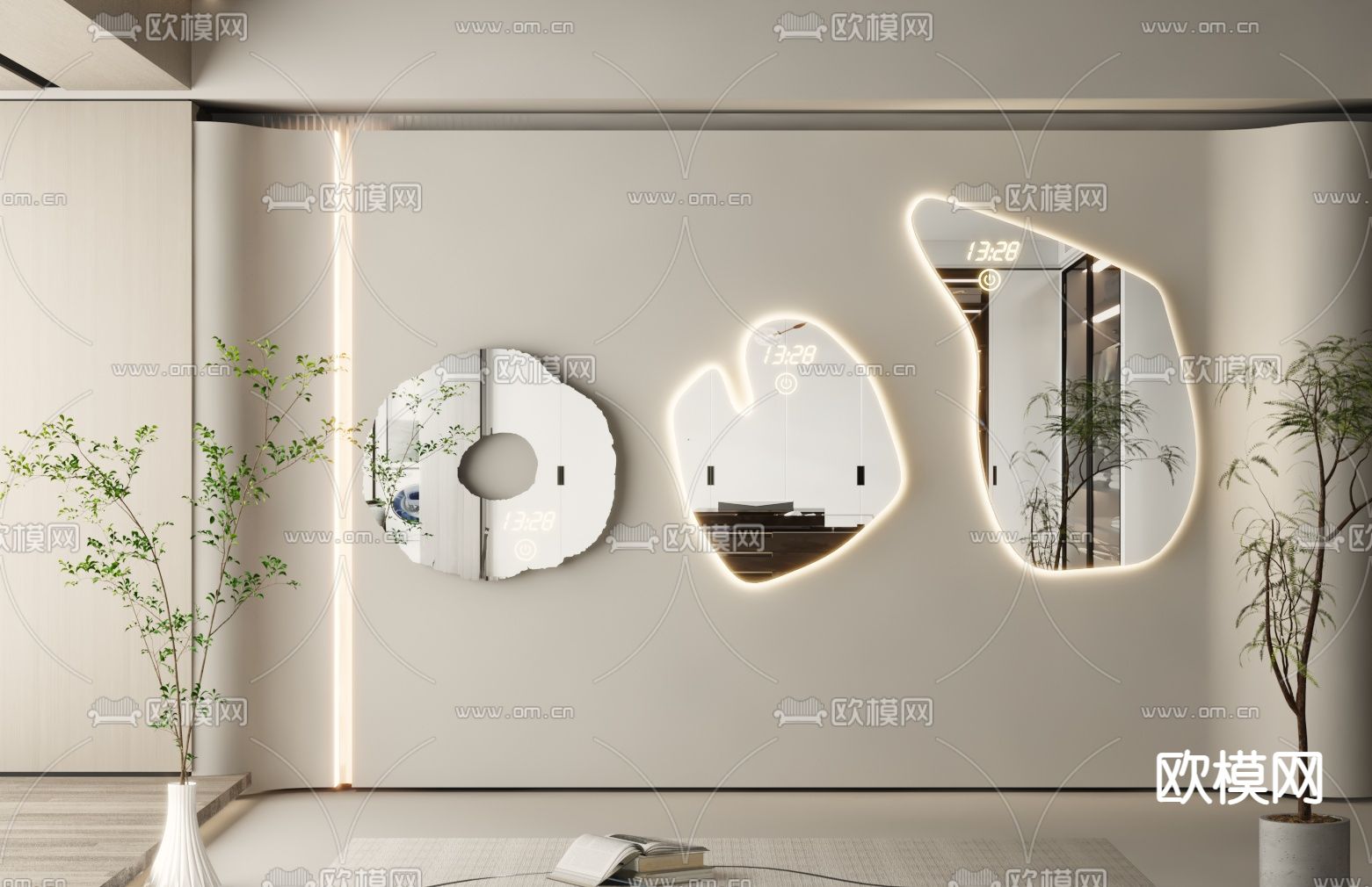 镜子 装饰镜 不规则镜子3d模型下载