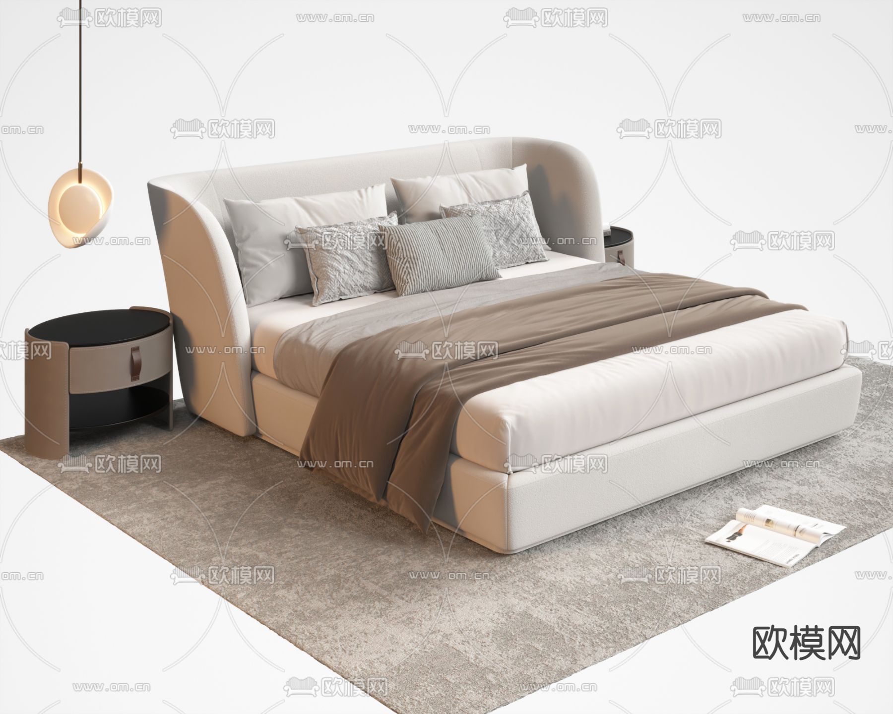 pertica 双人床3d模型下载