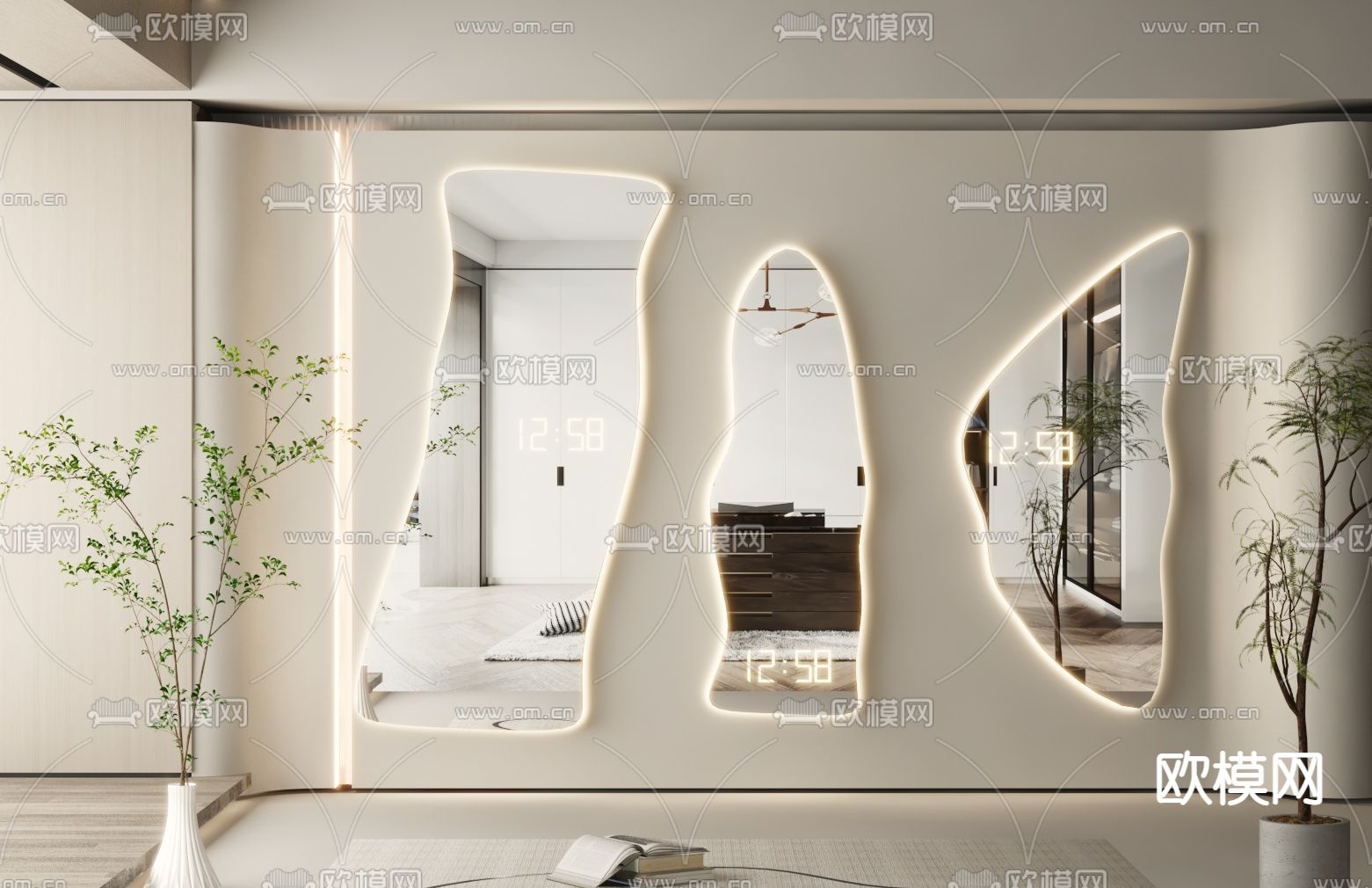 镜子 不规则镜 装饰镜3d模型下载