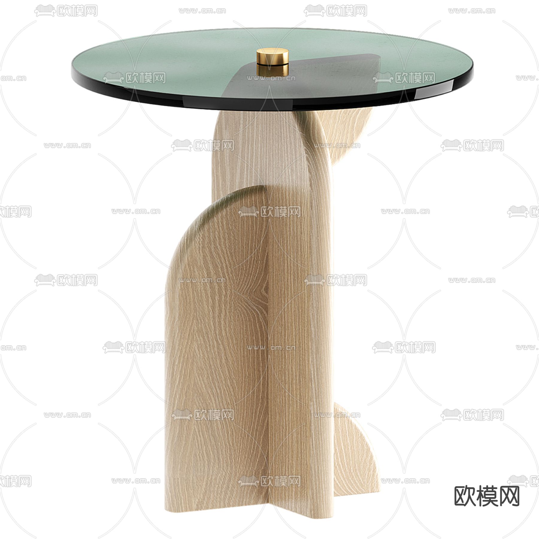 玻璃圆几 边几 边几3d模型