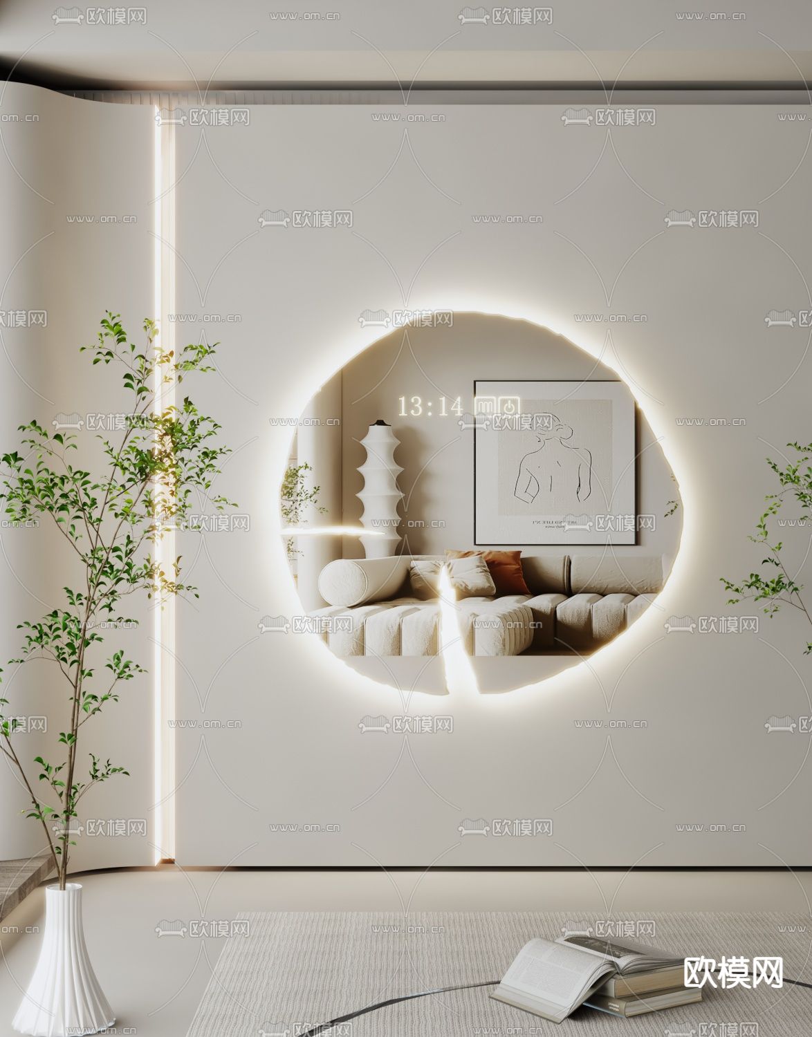 镜子 不规则镜 装饰镜3d模型下载