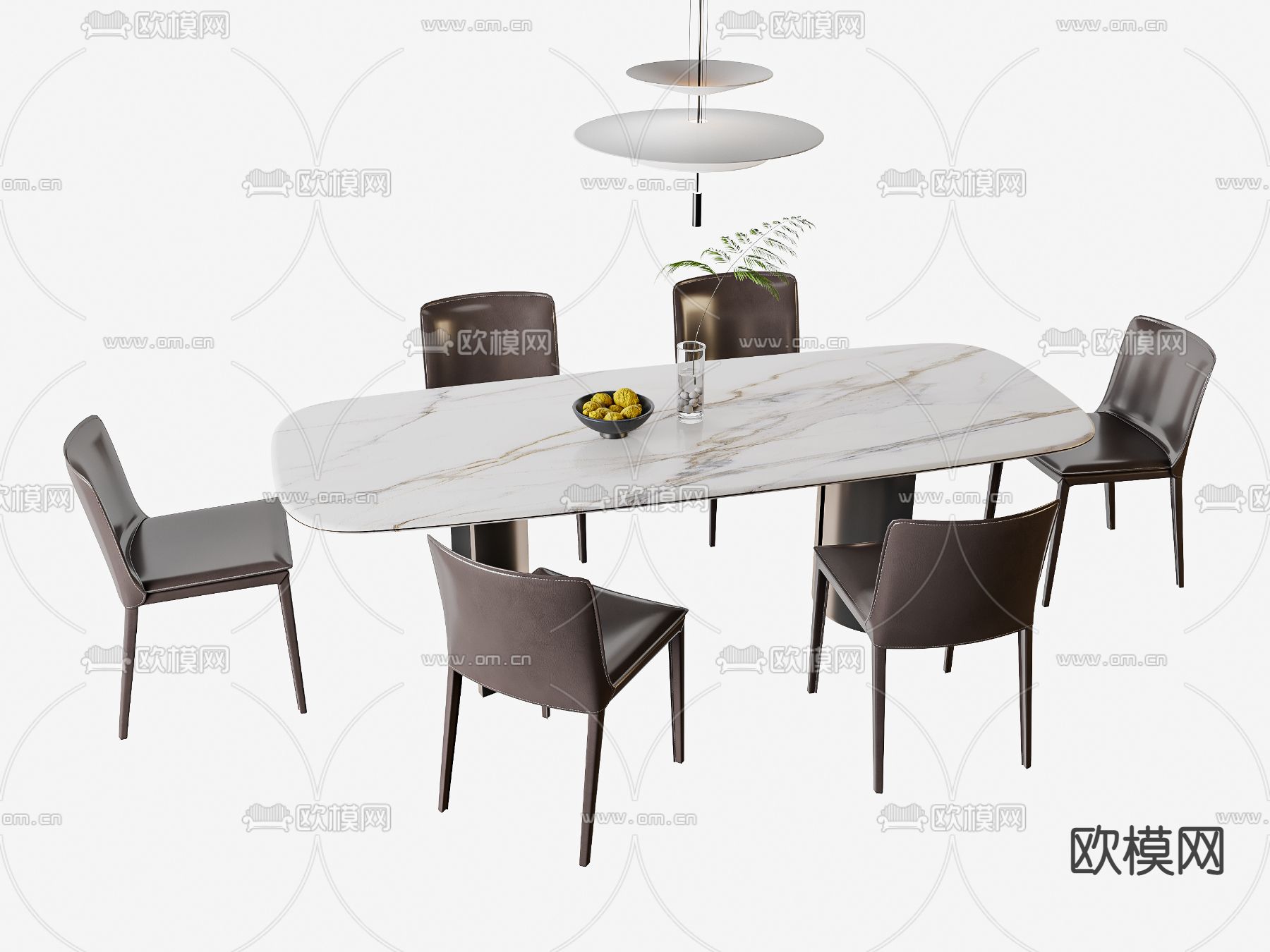 现代餐桌椅3d模型下载
