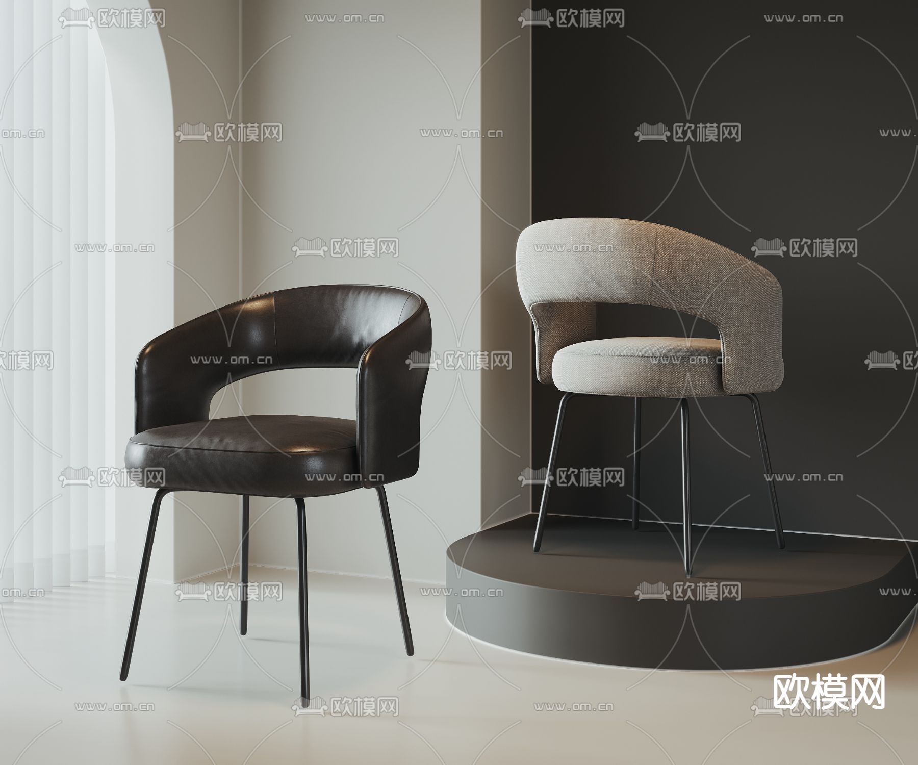 现代椅子 餐椅3d模型下载