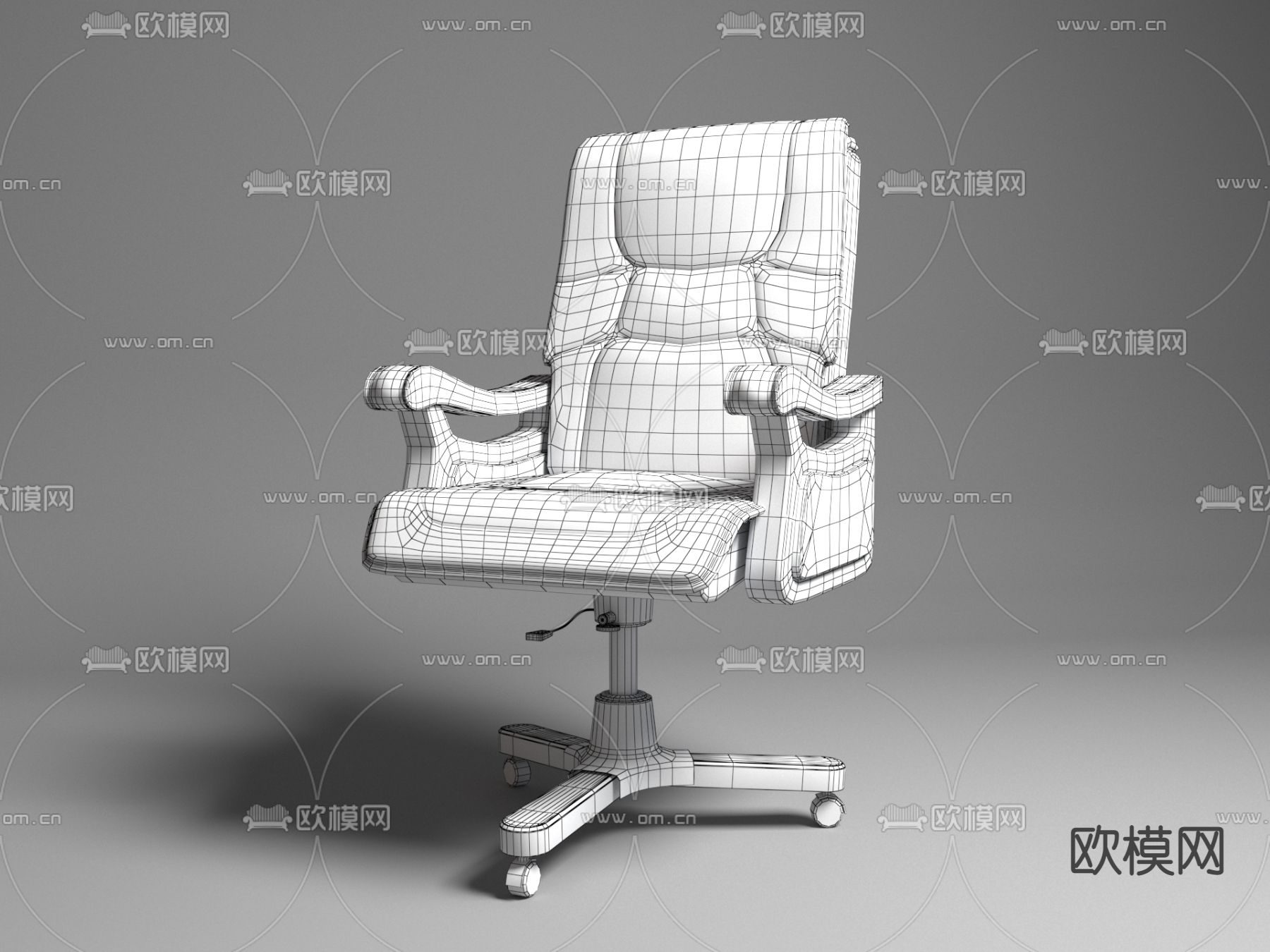 办公椅 转椅 经理椅3d模型下载（渲染图2）