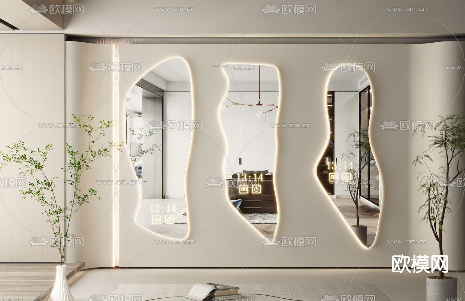 镜子 不规则镜 装饰镜3d模型下载