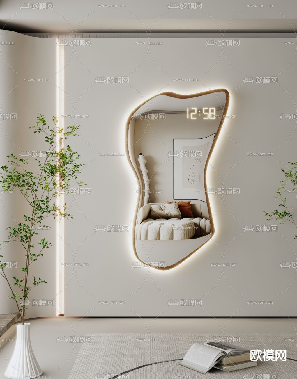 镜子 异形镜 全身镜3d模型下载