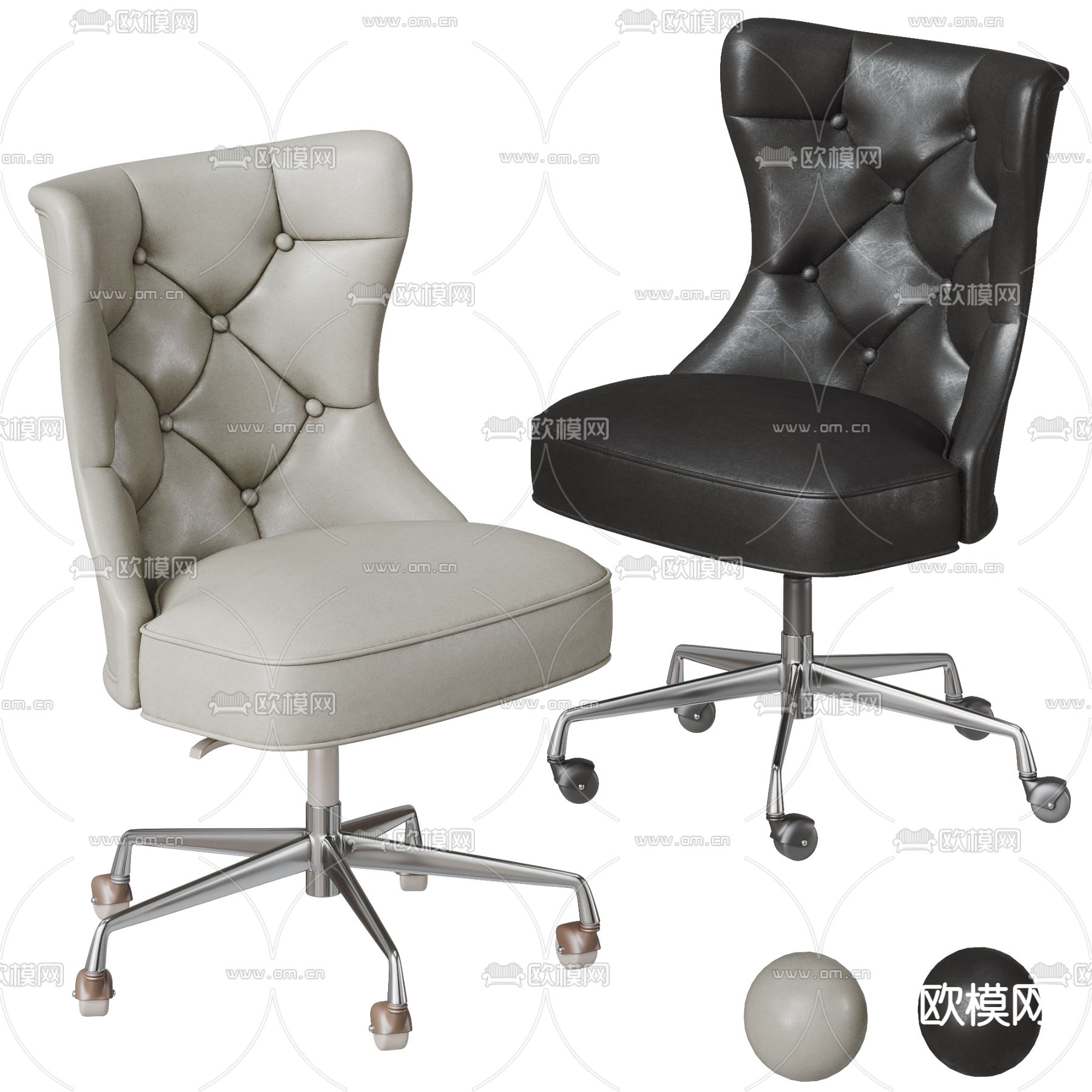 美式职员椅 办公椅3d模型下载