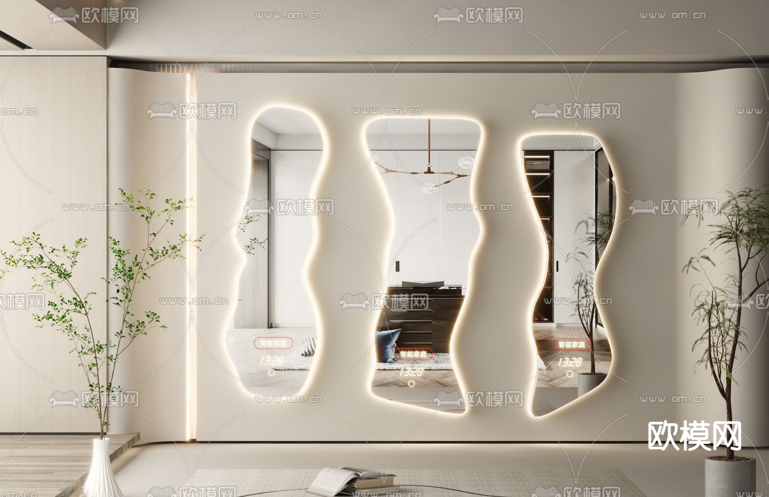 镜子 不规则镜 装饰镜3d模型下载