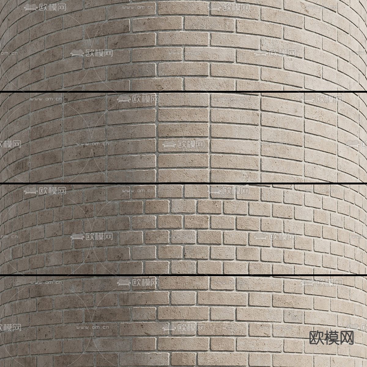 户外砖墙3d模型下载（渲染图1）