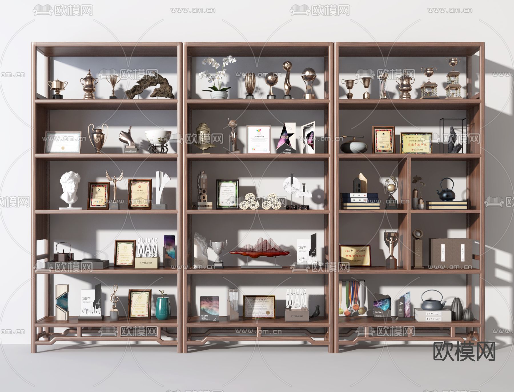 博古架 陈列柜3d模型下载