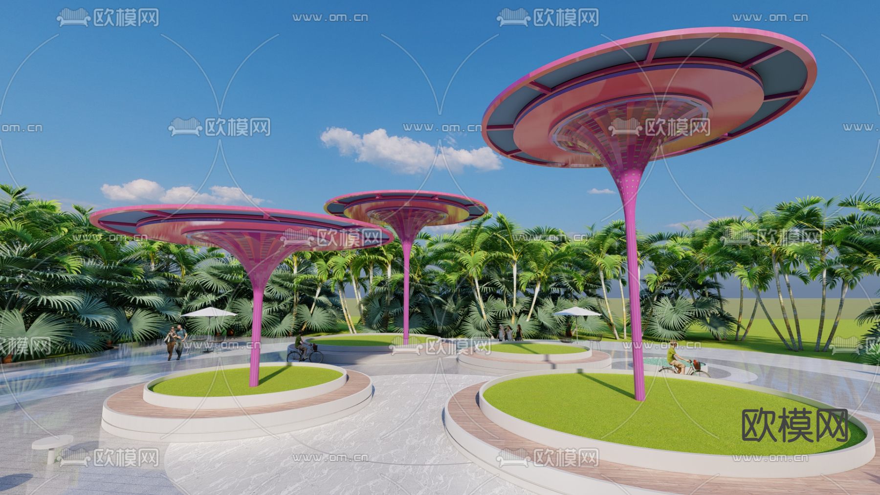 现代建筑小品su模型