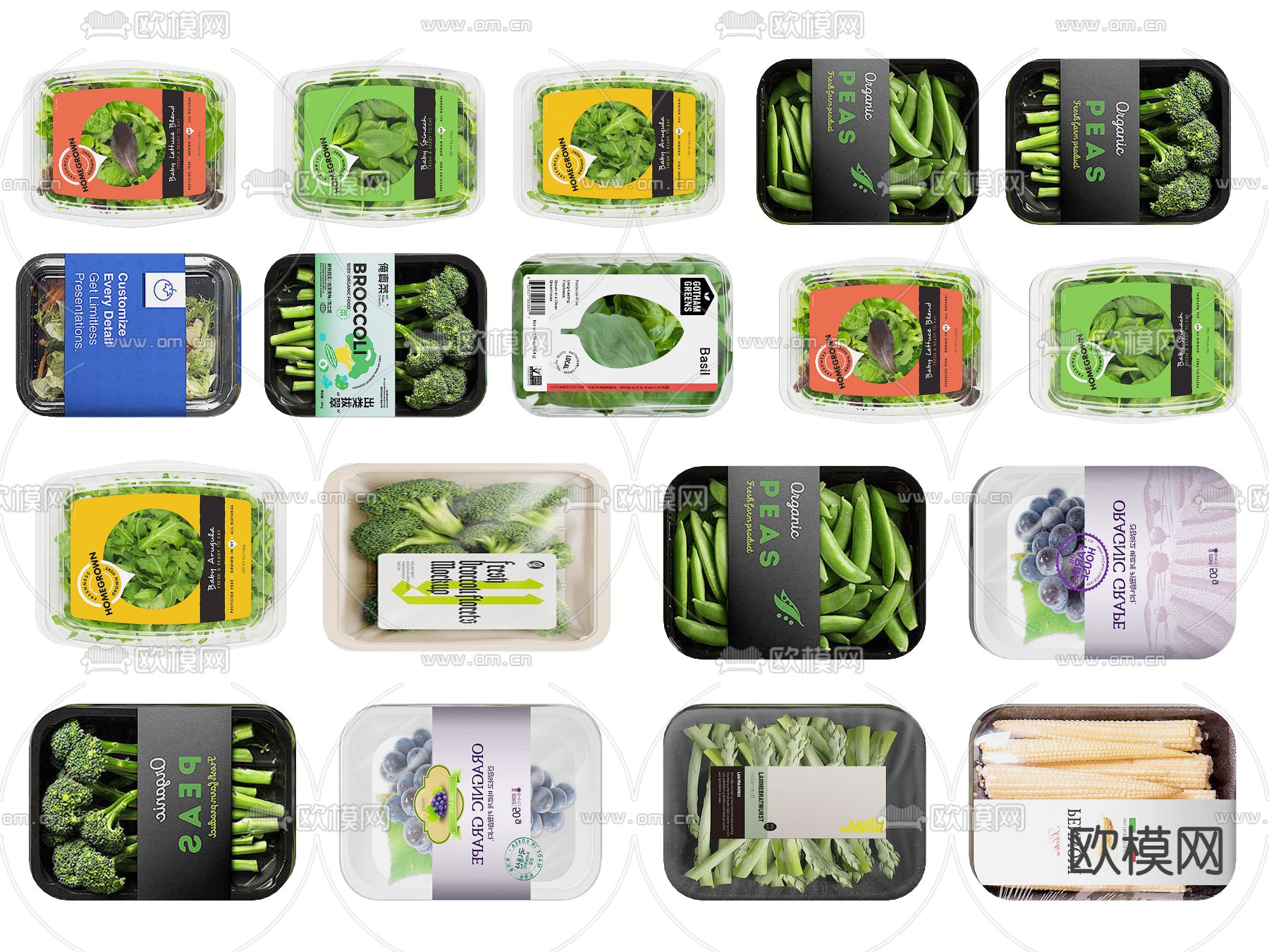 蔬菜 生鲜 包装食品3d模型下载