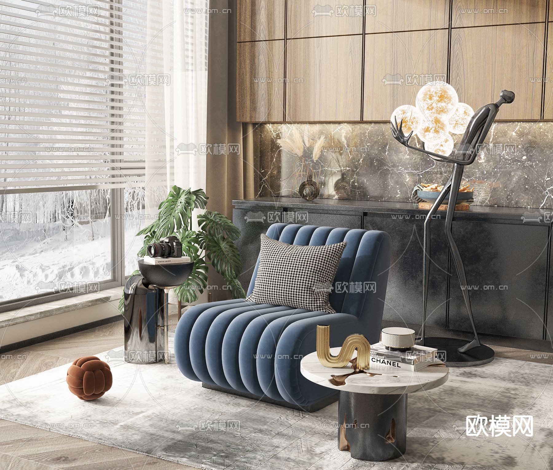 椅子 边几 雕塑3d模型下载