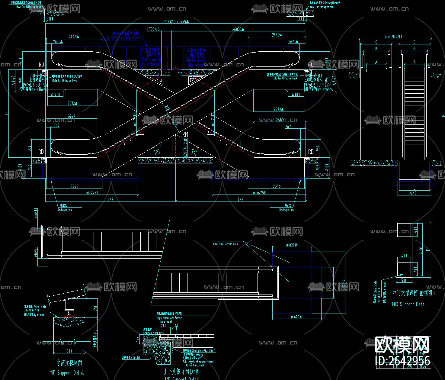 自动扶梯cad节点大样下载（渲染图3）