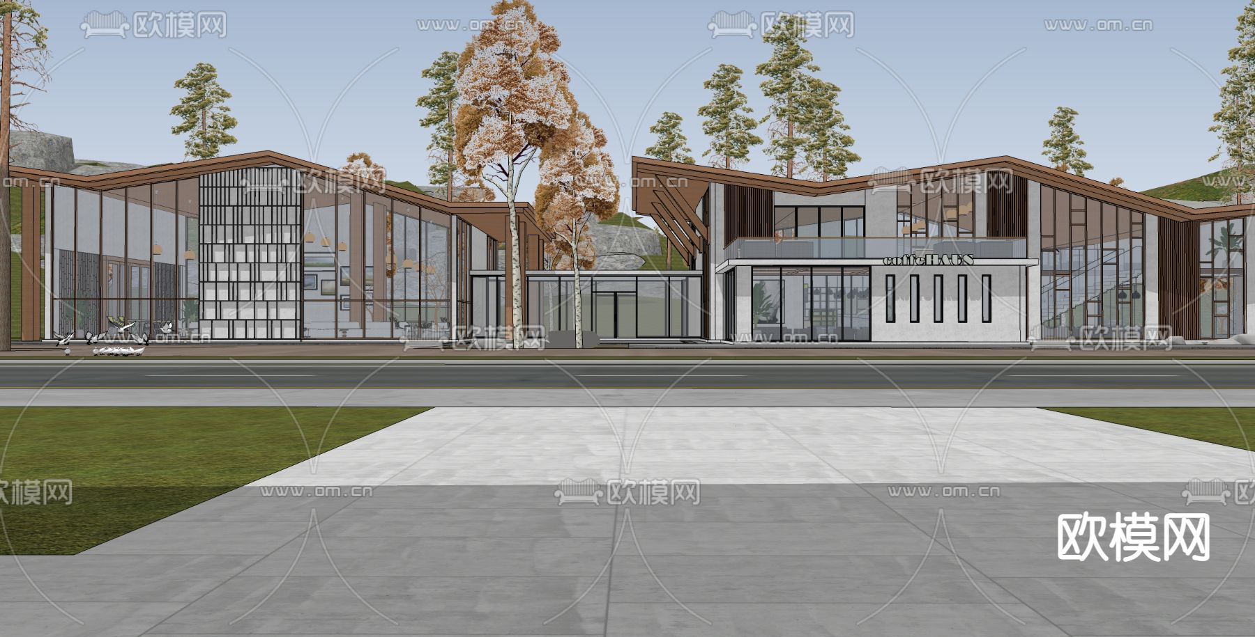 新中式民宿客栈su模型下载（渲染图3）