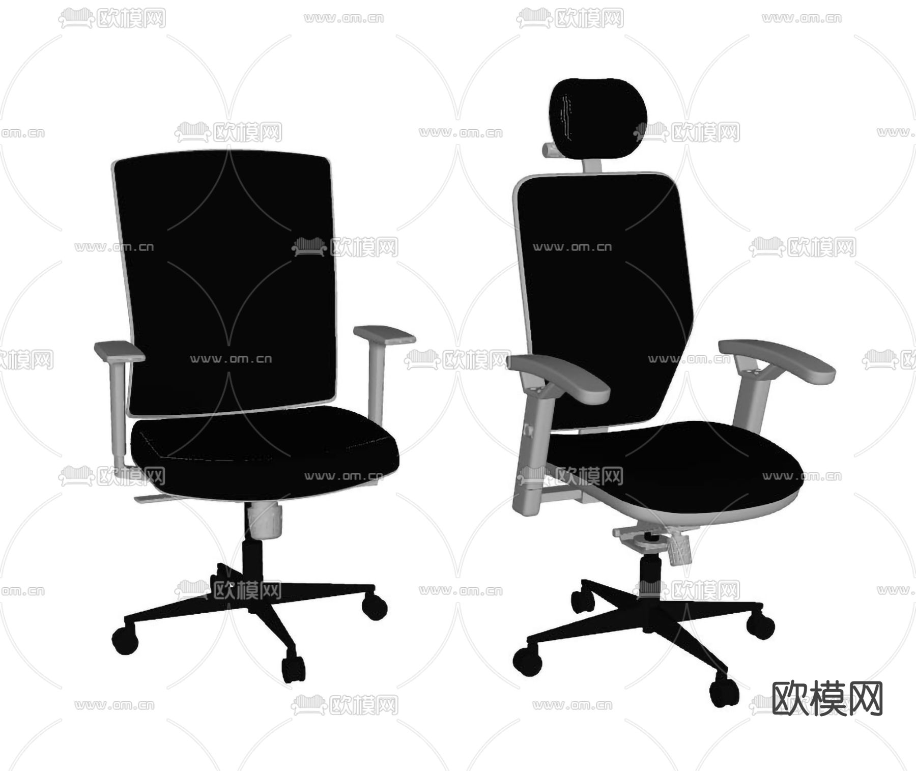 办公椅 网布椅su模型下载（渲染图2）