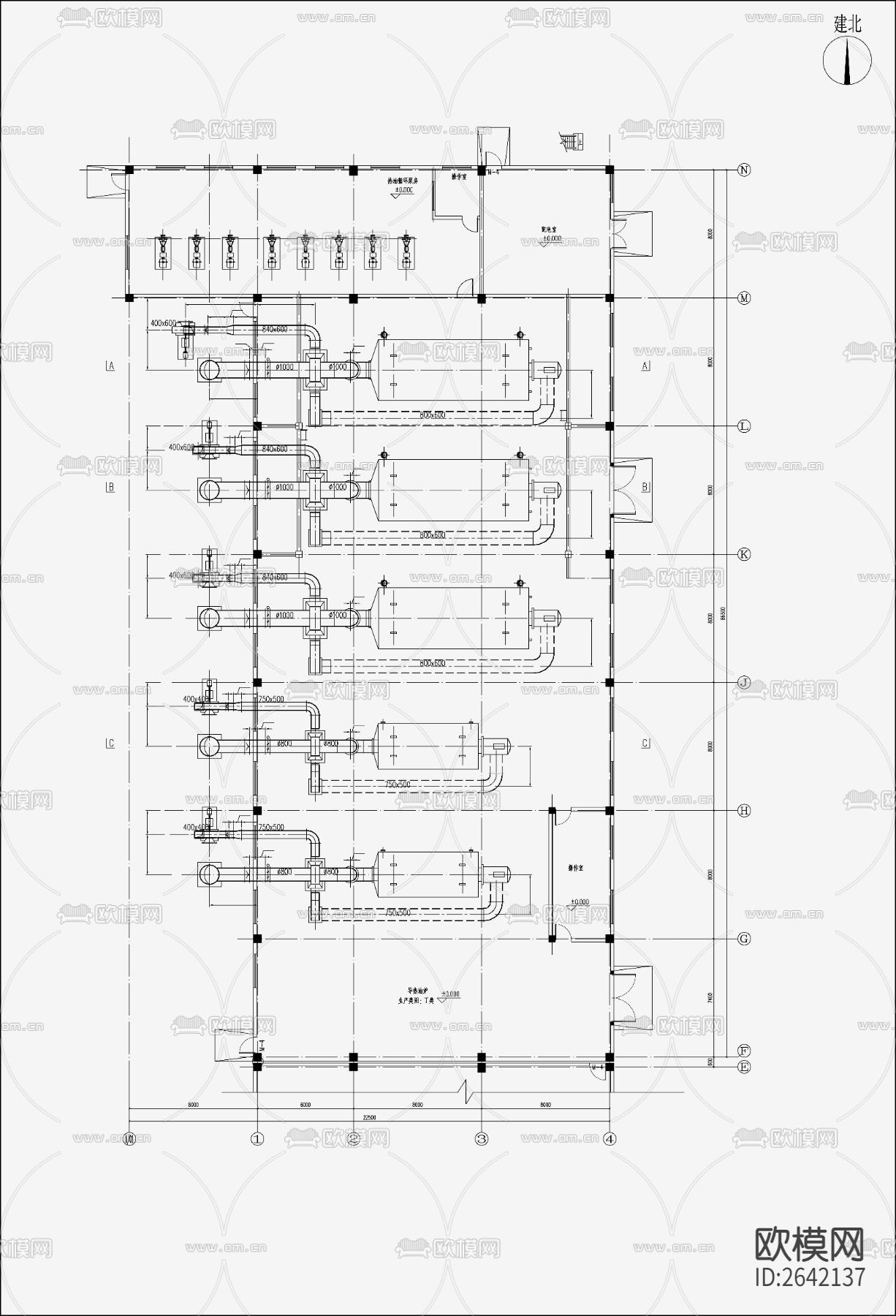 大型燃气导热油炉节点大样下载（渲染图10）