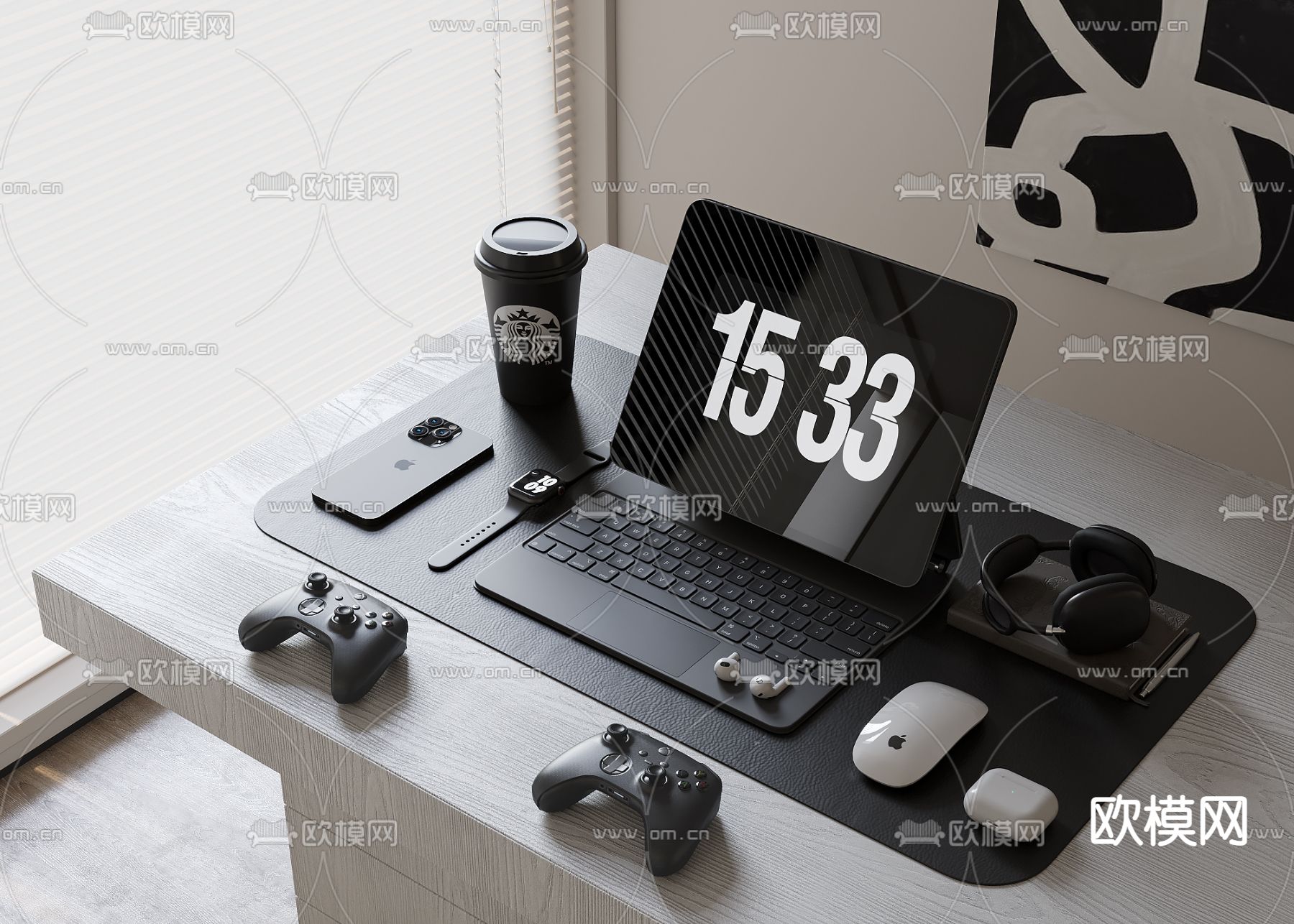 电脑 手机 耳机su模型