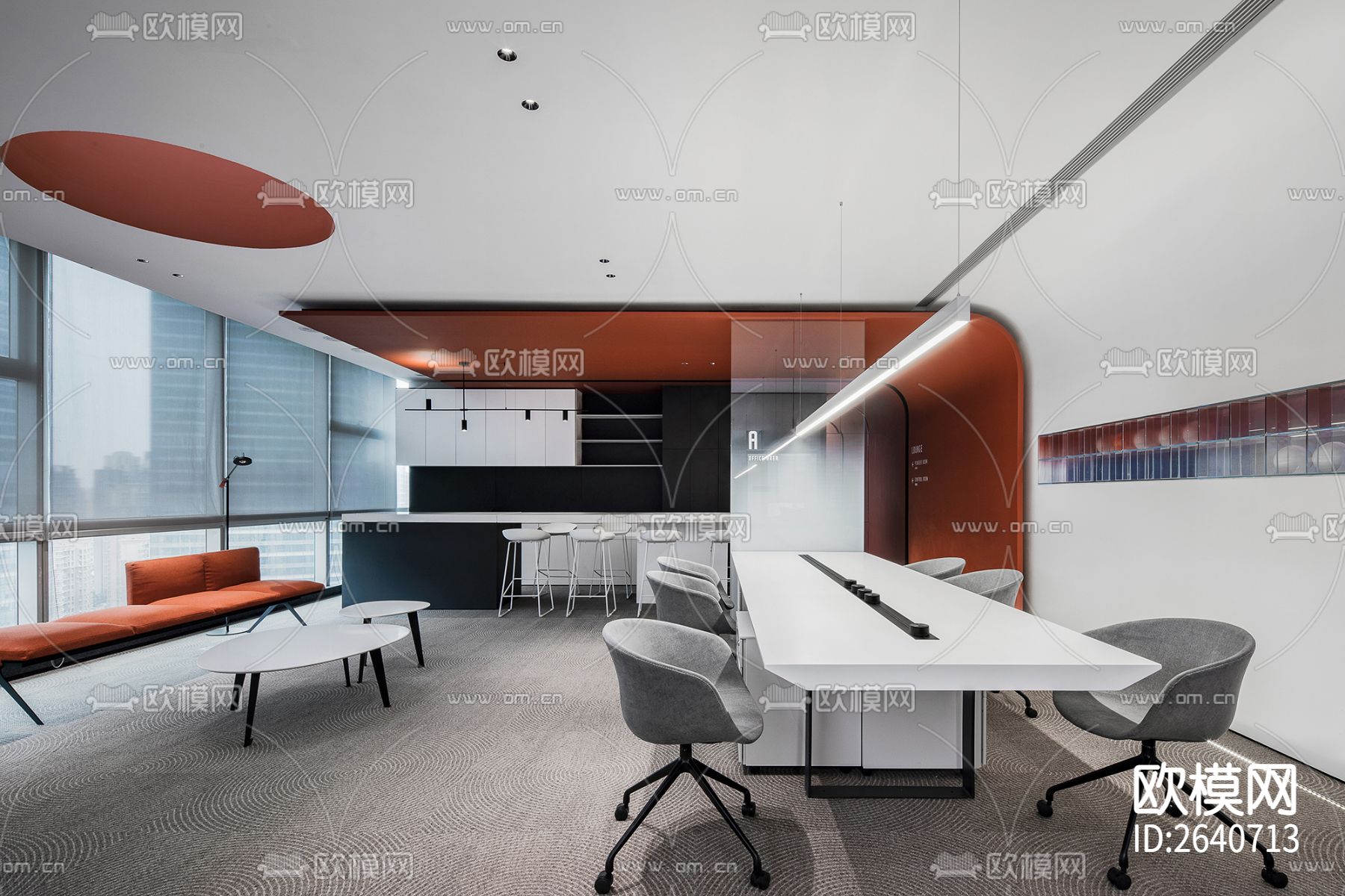 办公室CAD施工图下载（渲染图4）