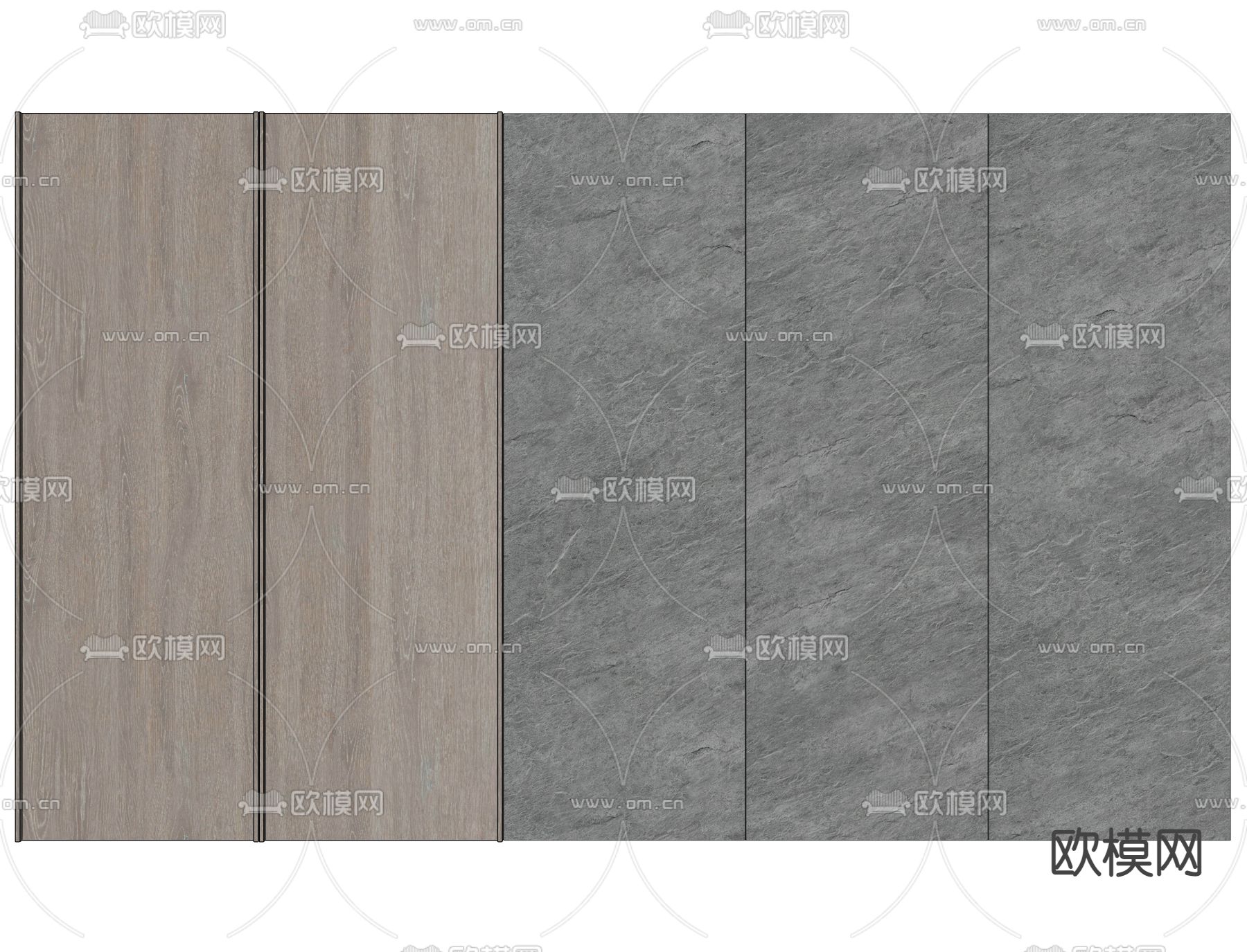 现代背景墙 毛石墙su模型下载（渲染图2）