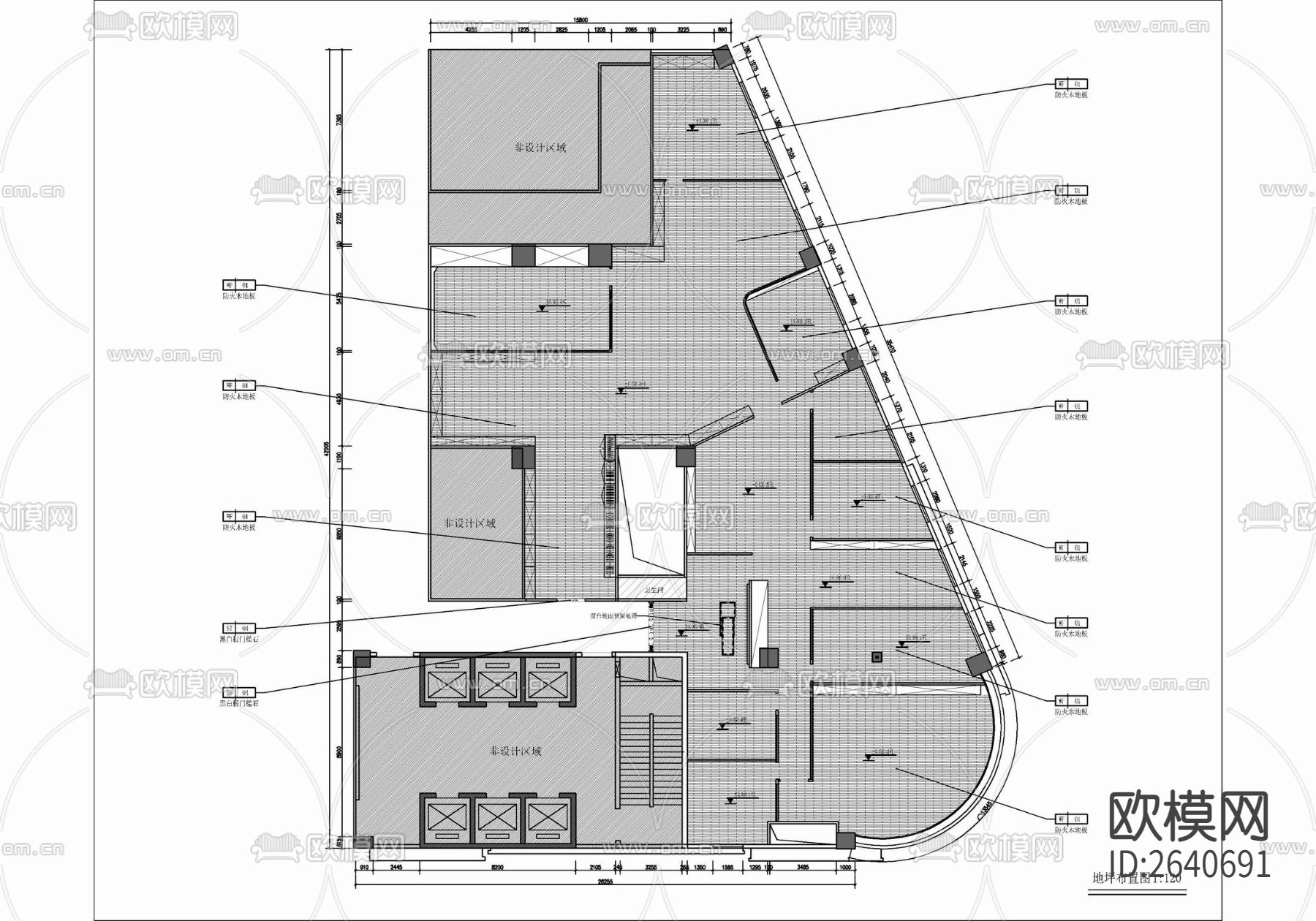 办公室CAD施工图下载（渲染图7）