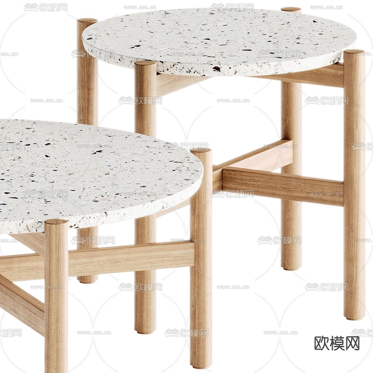 北欧子母茶几3d模型下载（渲染图3）