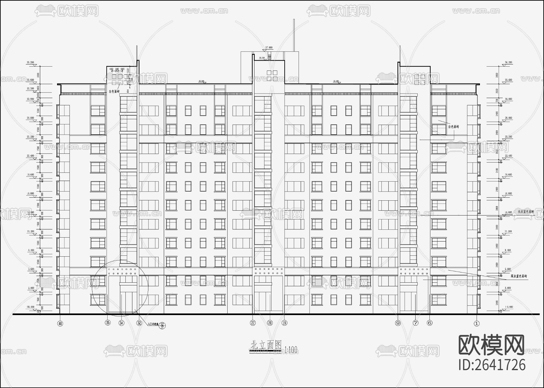 住宅区建筑CAD施工图下载（渲染图5）