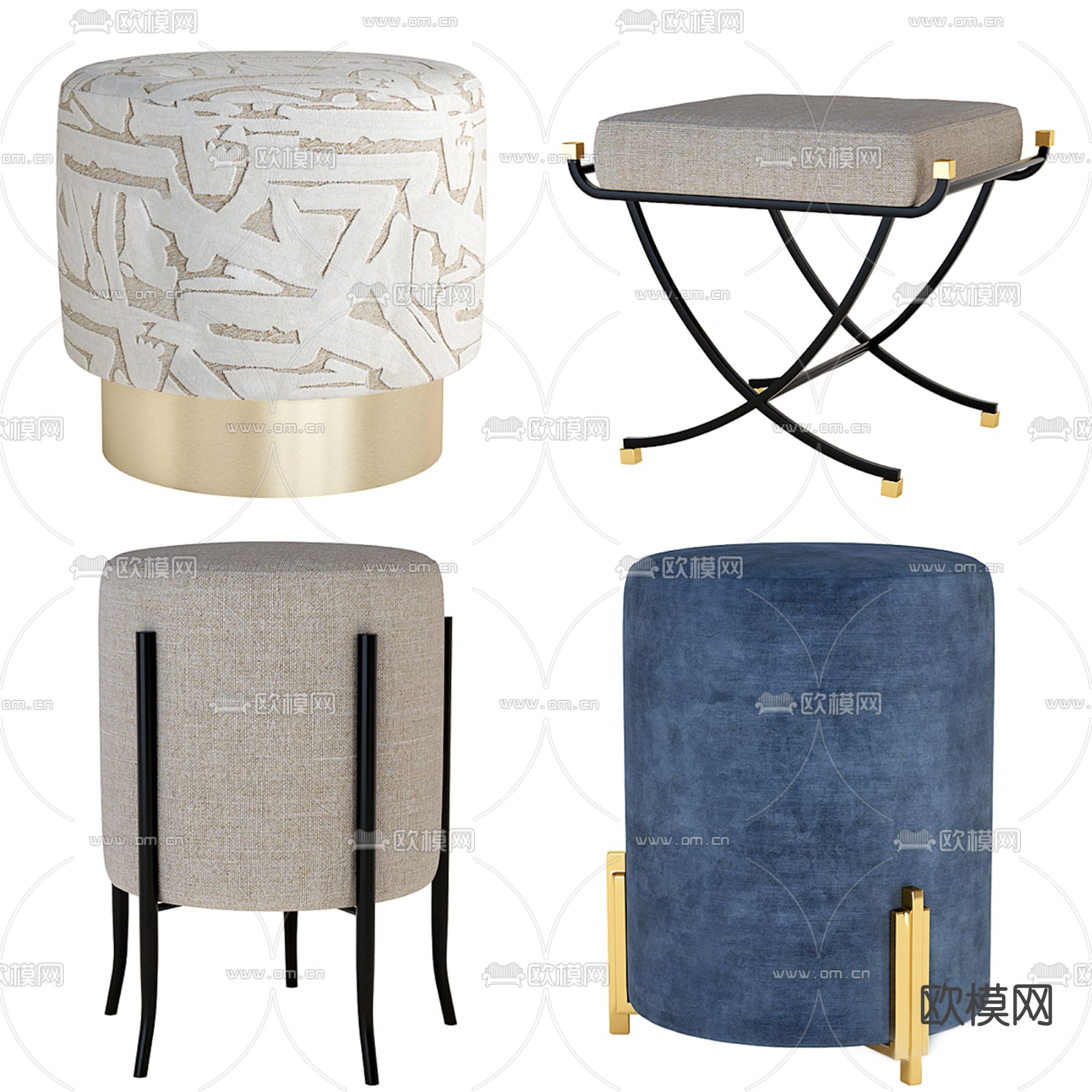 Arteriors 沙发凳 凳子3d模型下载