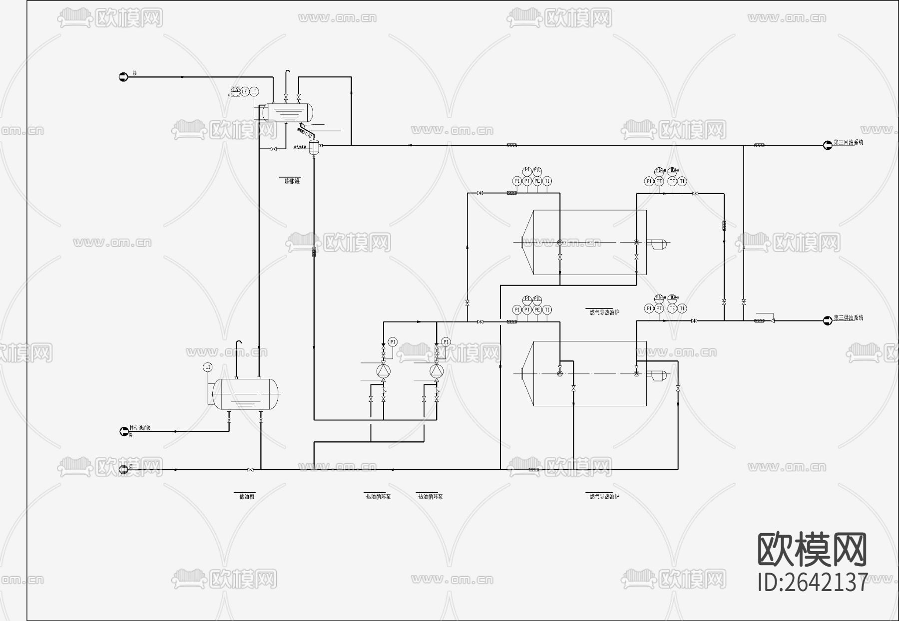 大型燃气导热油炉节点大样下载（渲染图2）