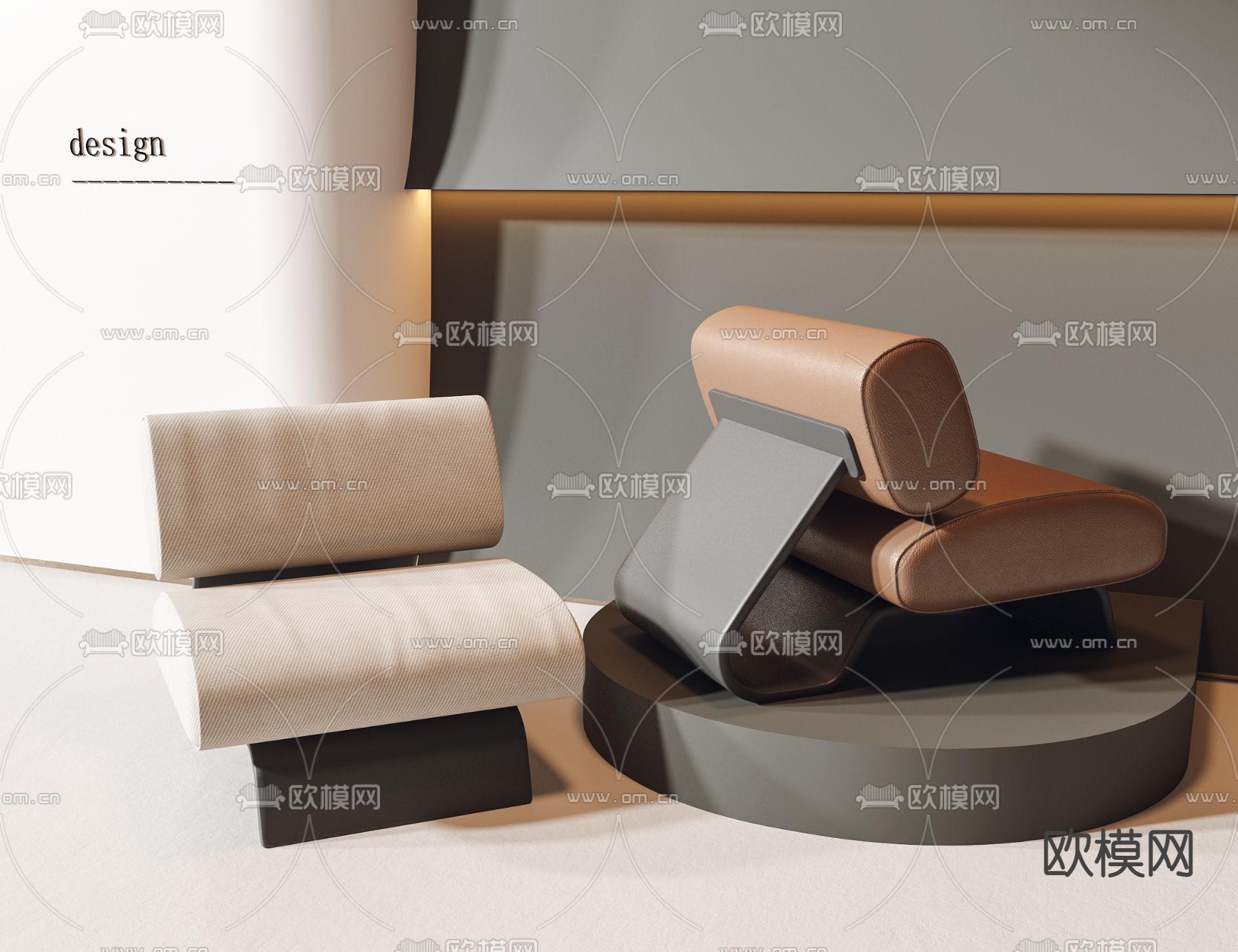现代椅子 休闲椅3d模型下载_ID14090381_3dmax免费模型-欧模网