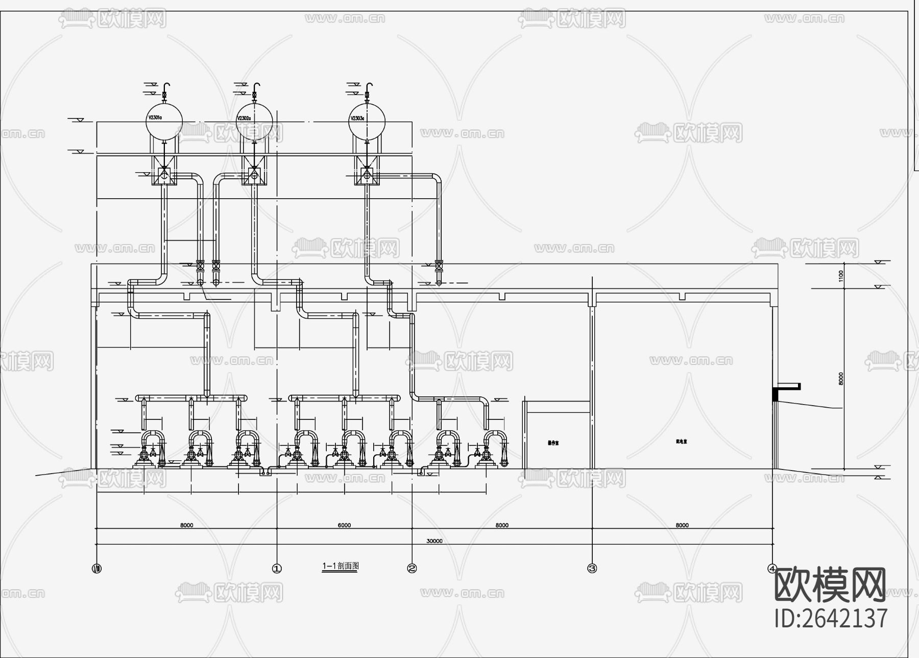 大型燃气导热油炉节点大样下载（渲染图7）