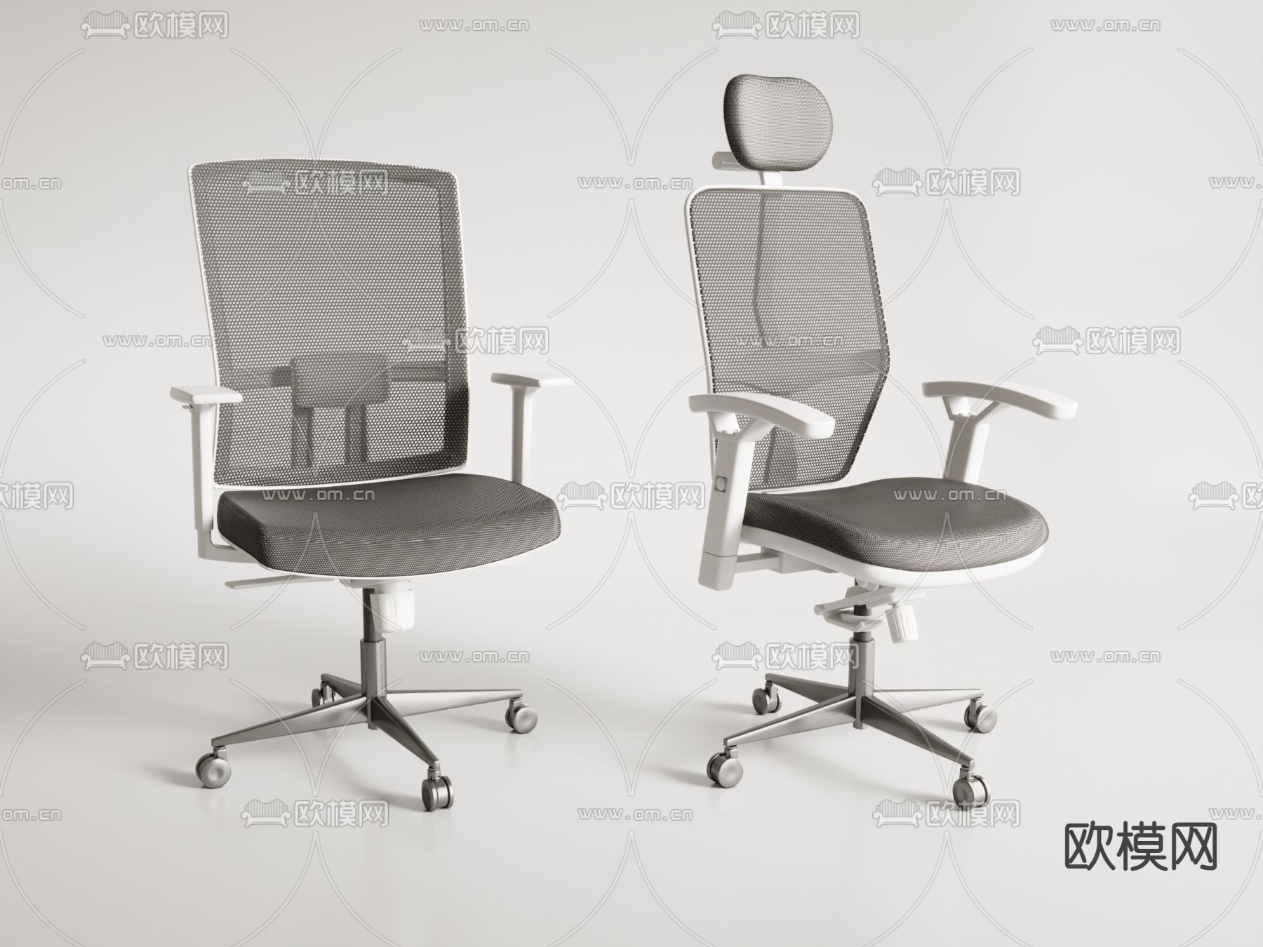 办公椅 网布椅su模型下载（渲染图1）